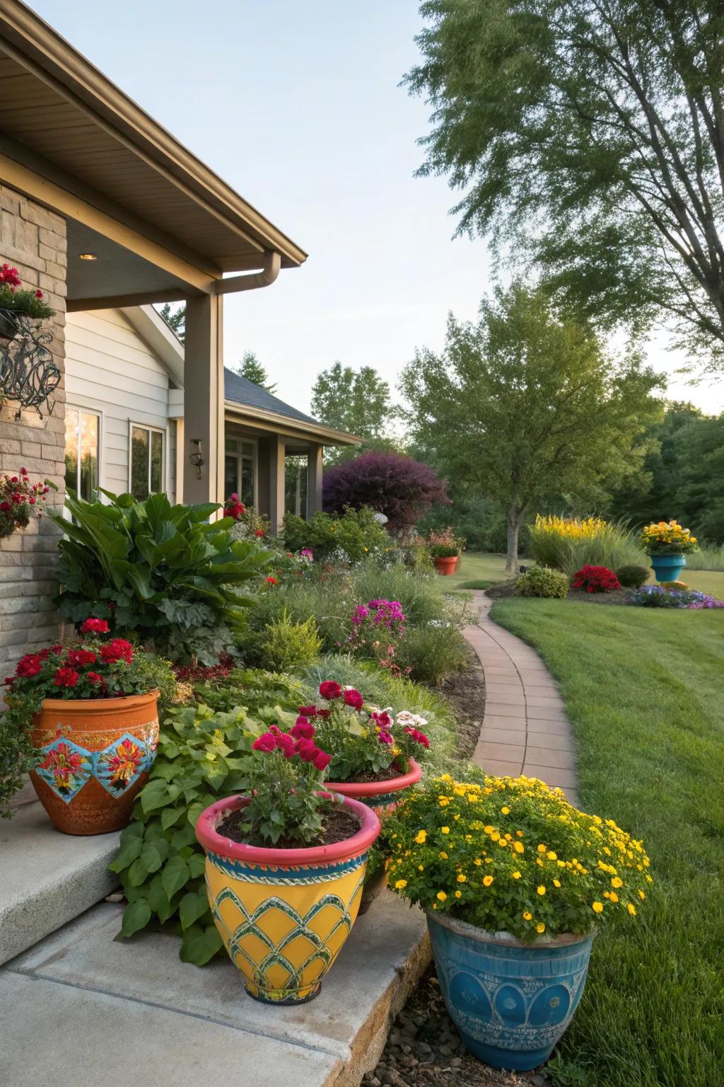 Ornamental ceramics contribute shade variations and fascination.