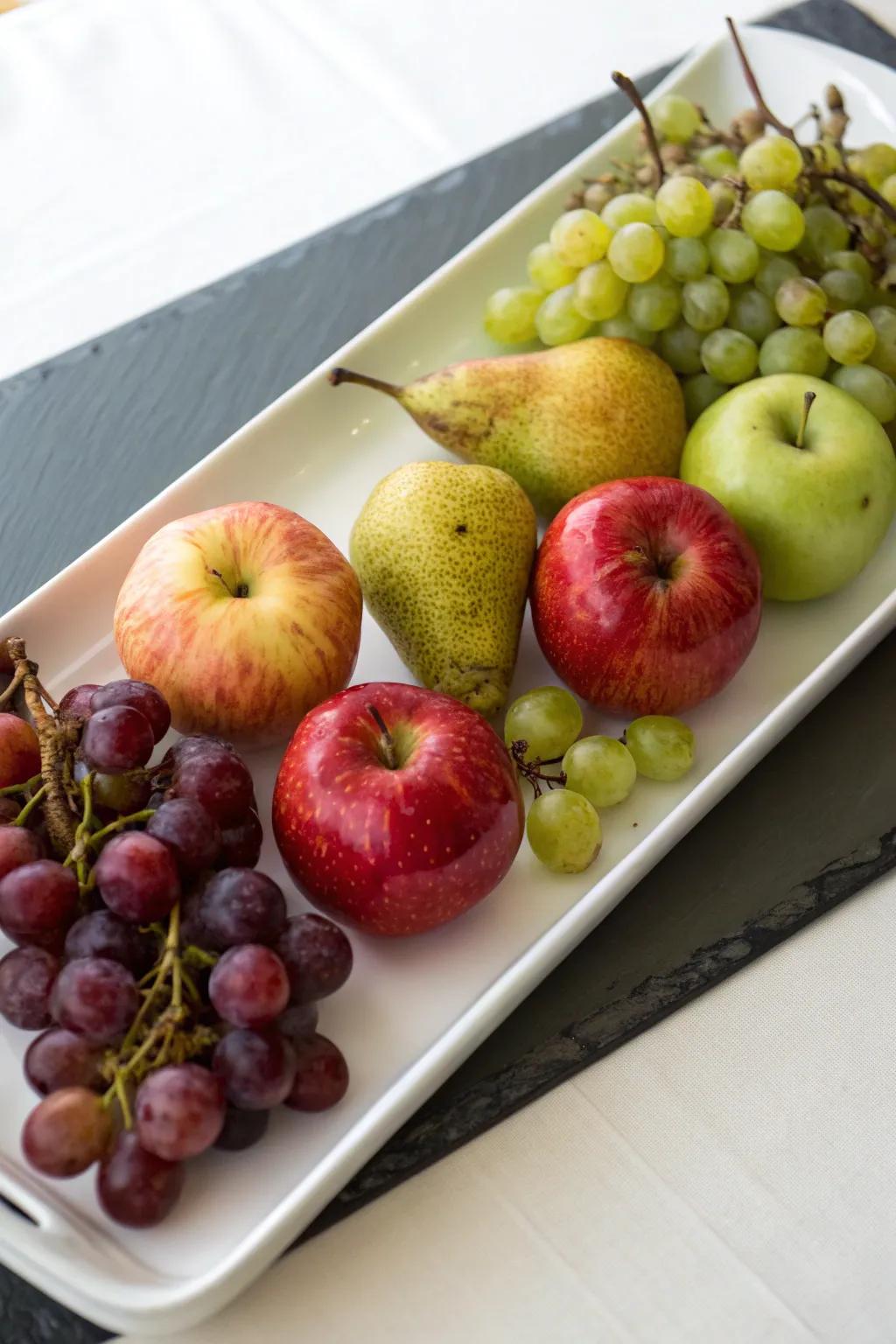 A minimalist fruit tray showcasing beauty in simplicity.