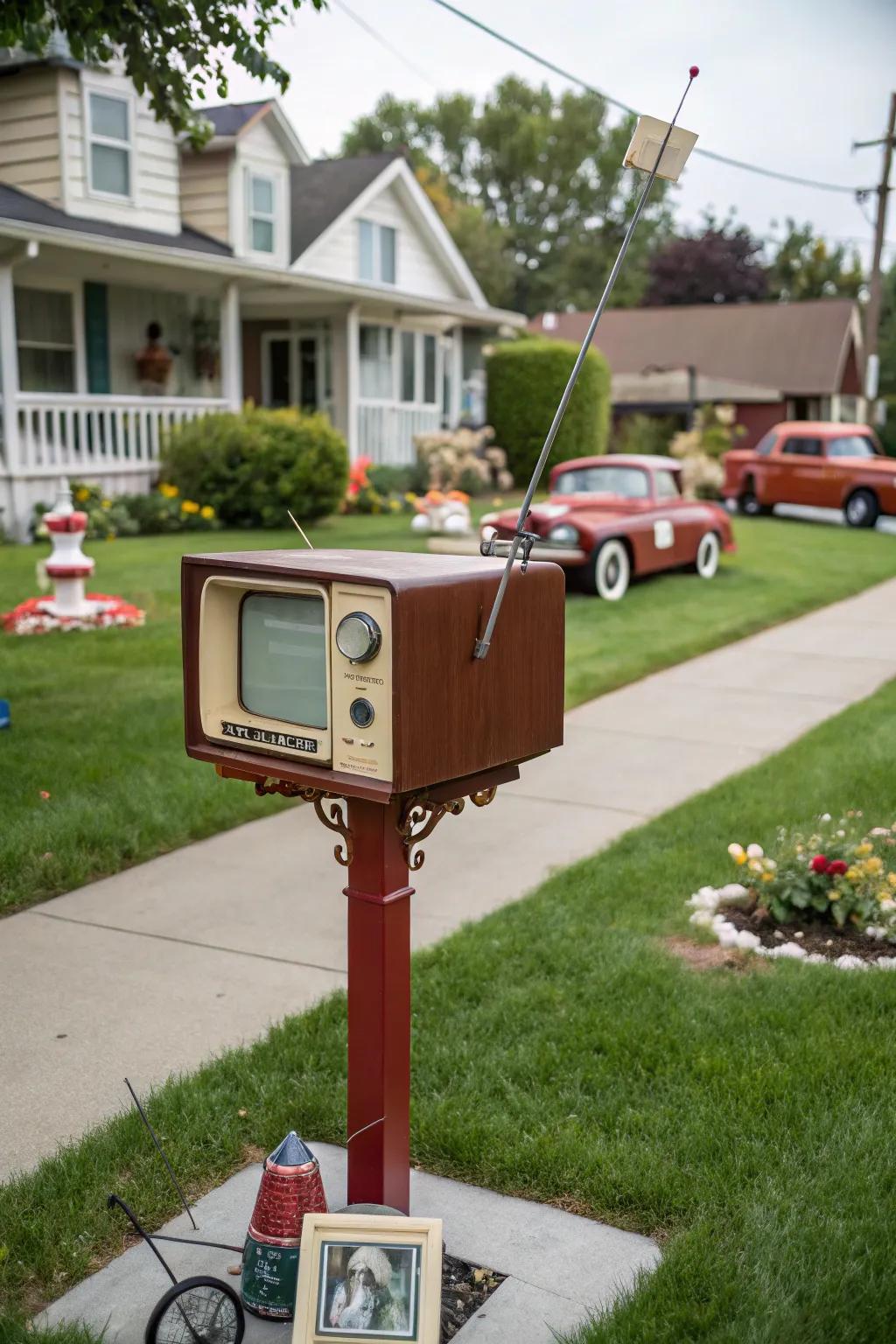 A classic display letterbox that broadcasts creativity and nostalgia.