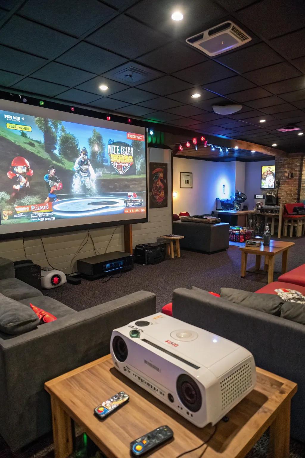 Projectors offer a cinema-style gaming feel.