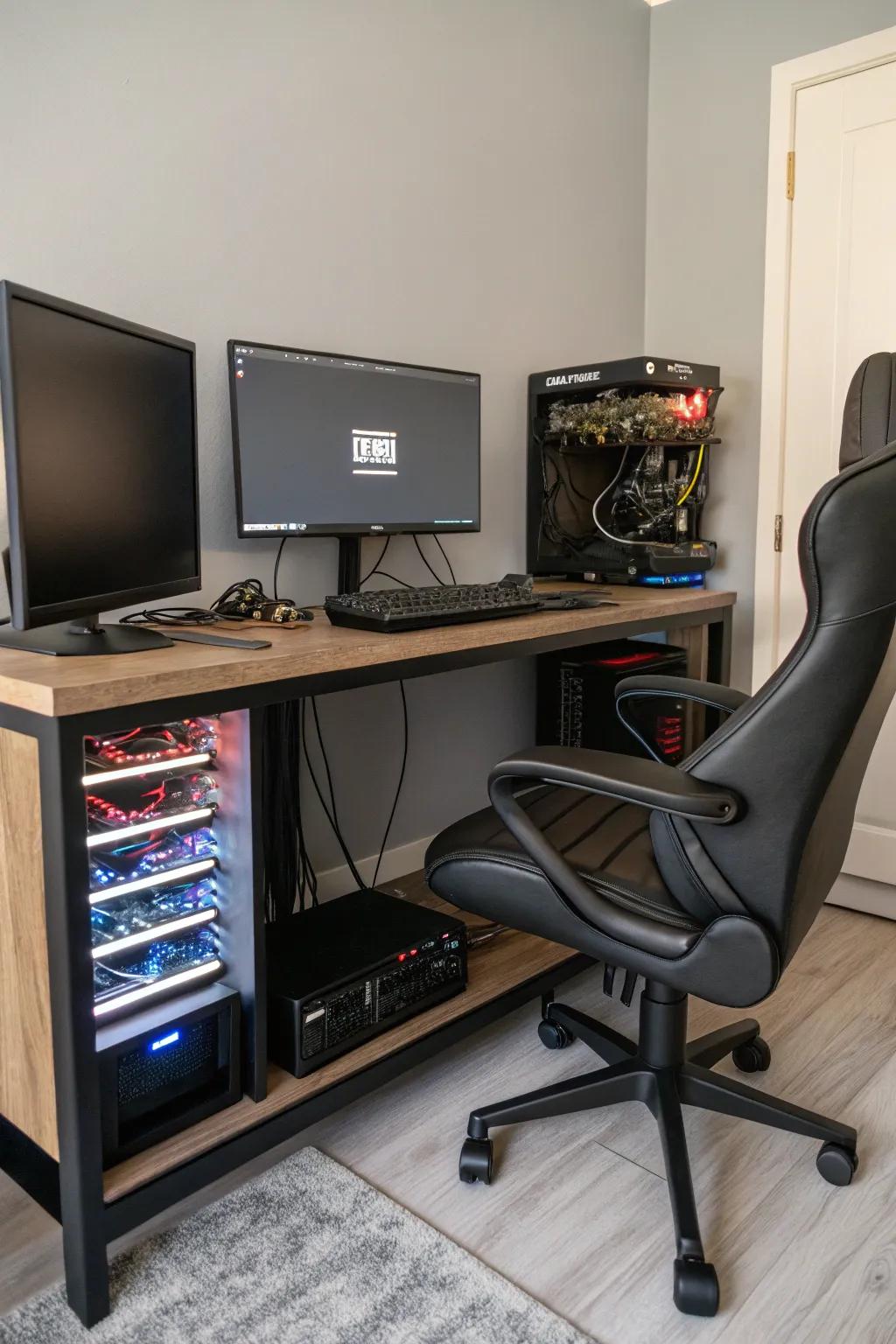 Achieve a tidy look with smart cable management.