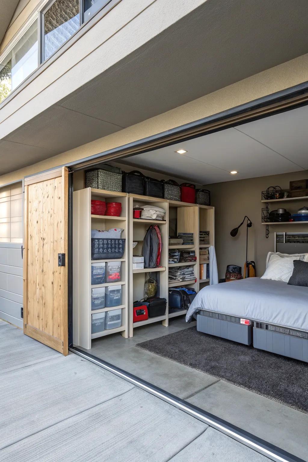 Employ innovative storage strategies to maintain a tidy space.