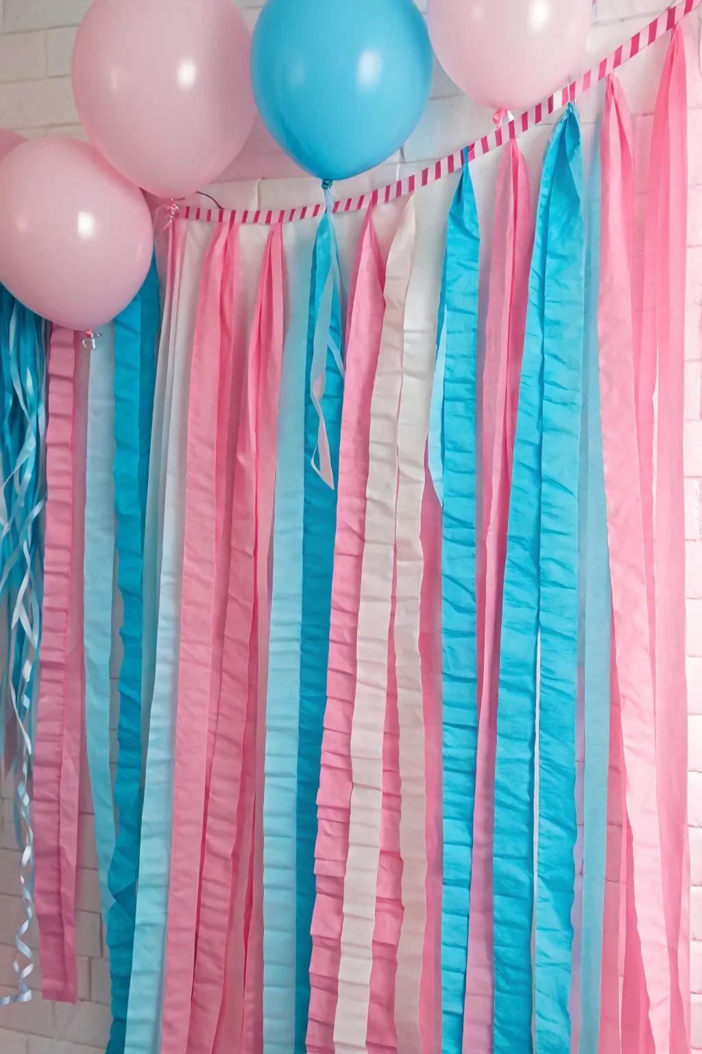 Ribbons create a vibrant and colorful backdrop for joyful celebrations.