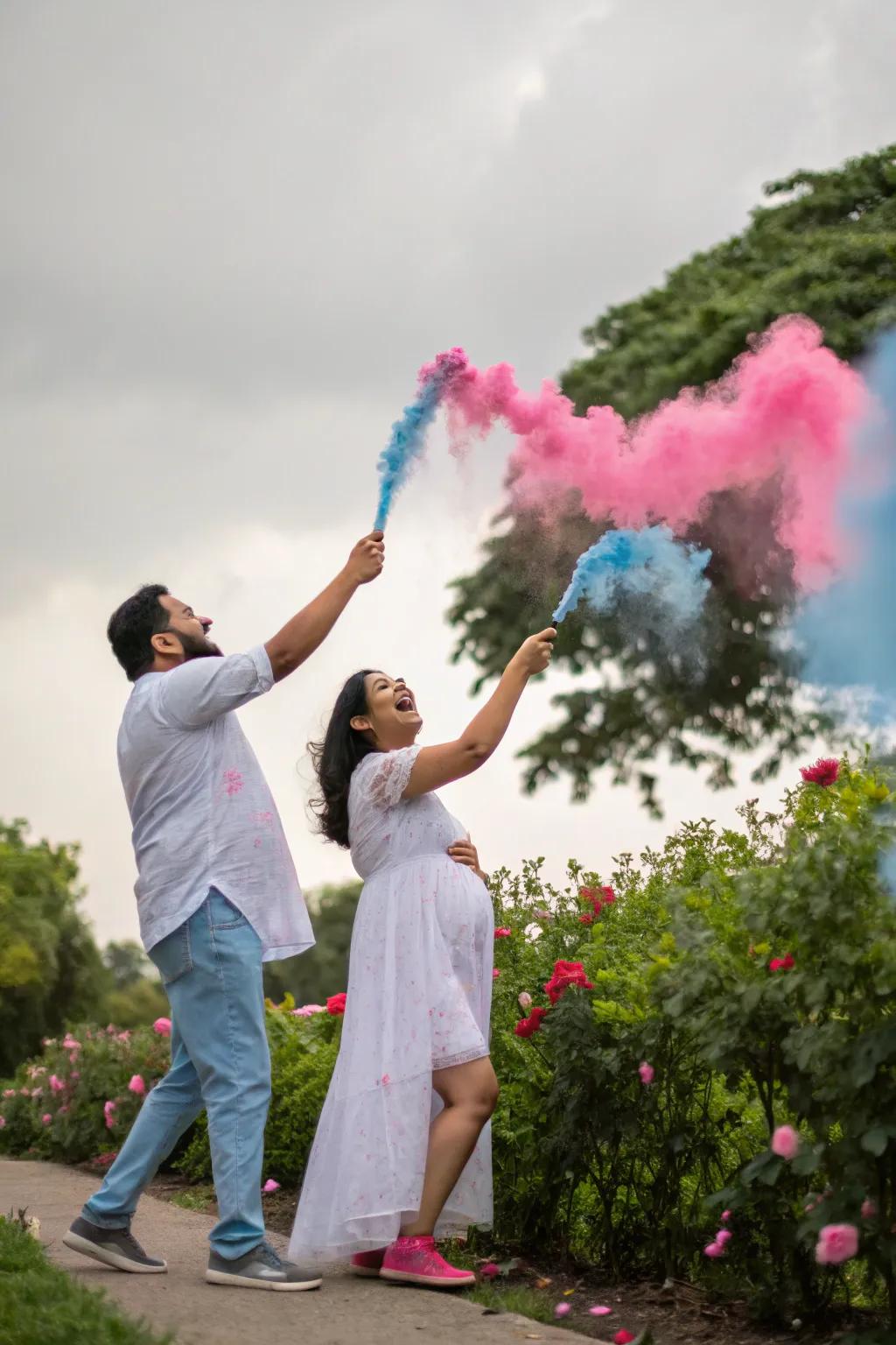 A vibrant powder toss that creates a stunning visual impact.