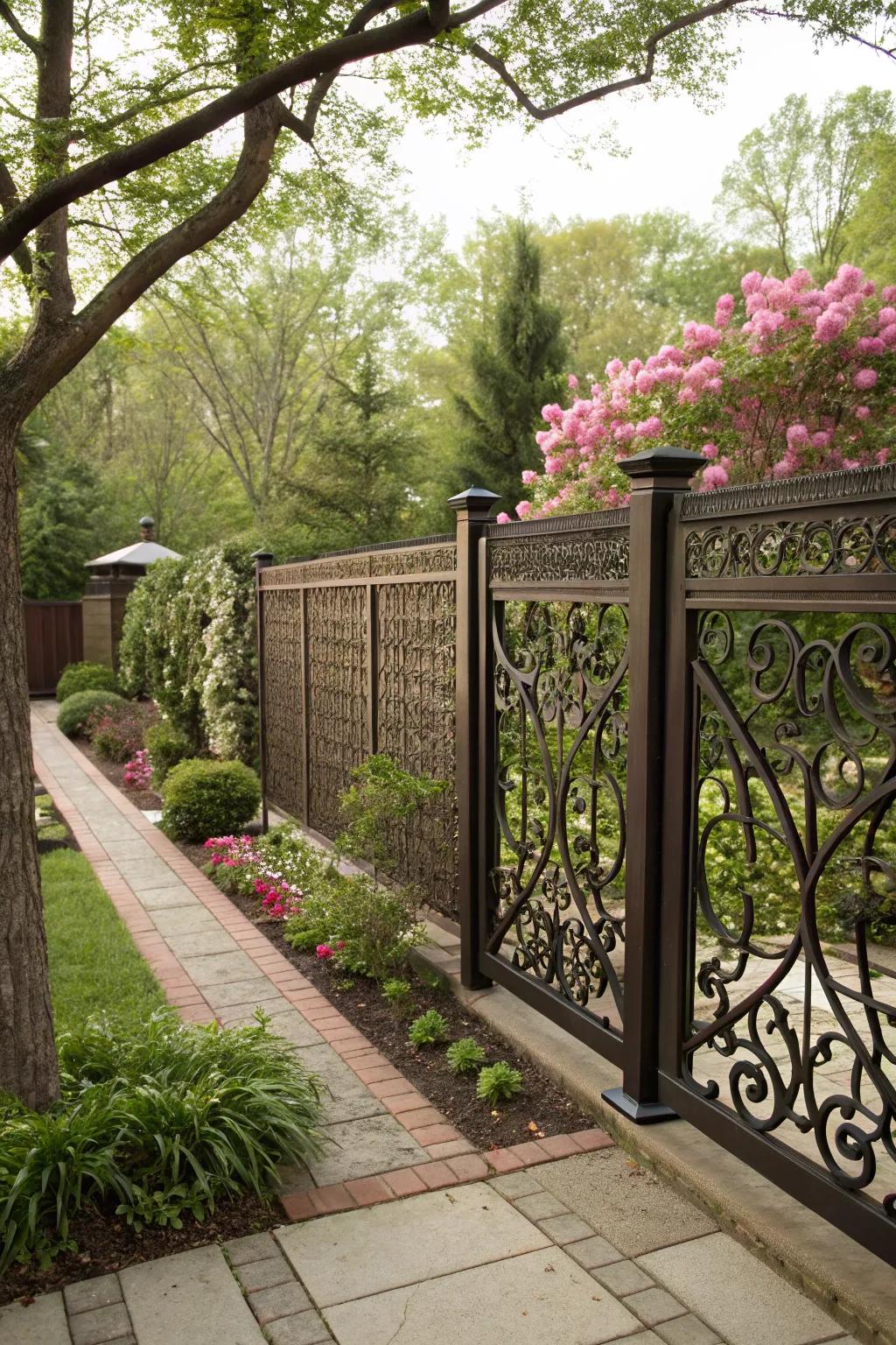 Ornamental iron segments add inventive flair.