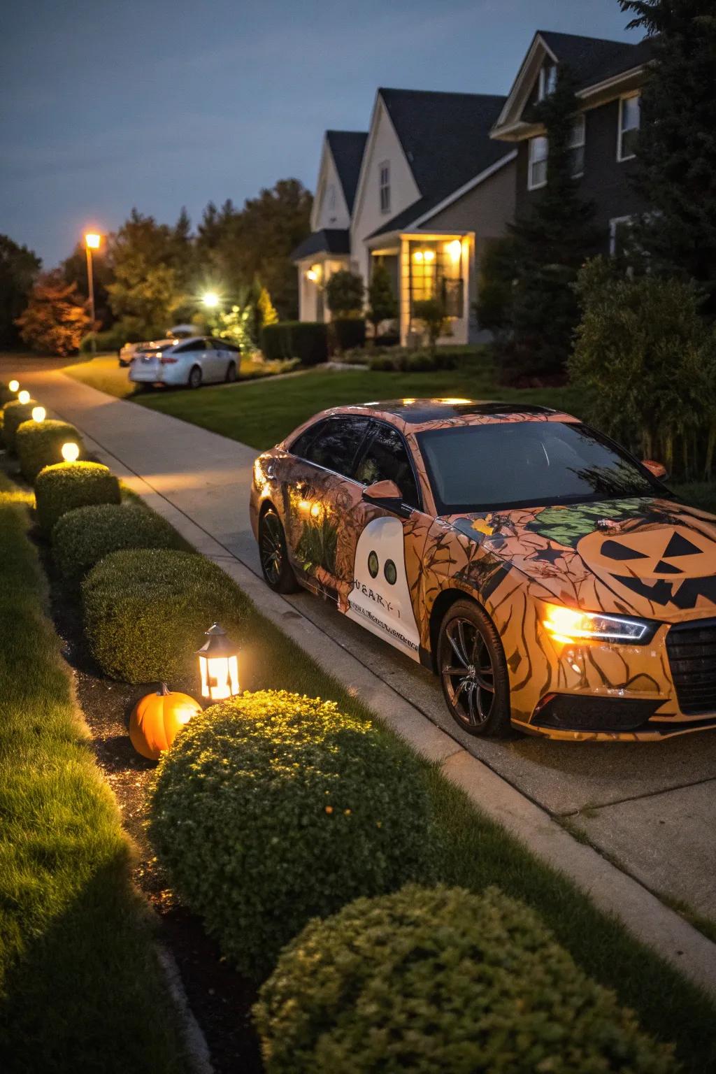 Vinyl wraps offer a vivid and attention-grabbing Halloween look.