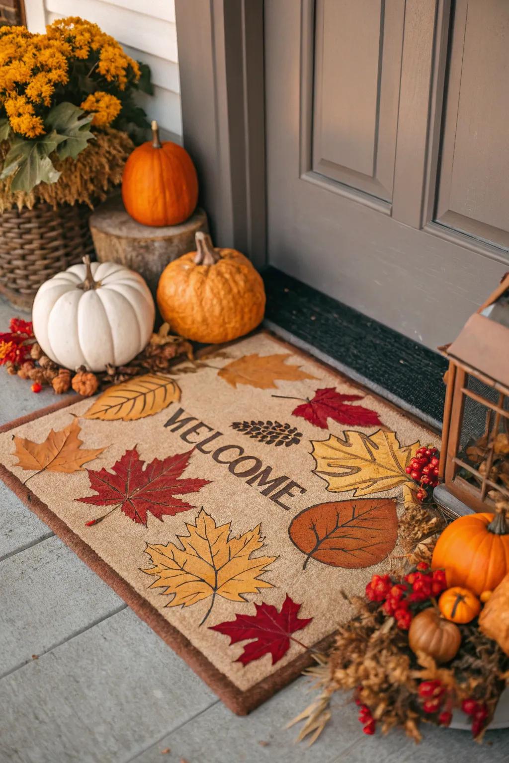 Autumn accents bring warmth and festivity to your doorstep.