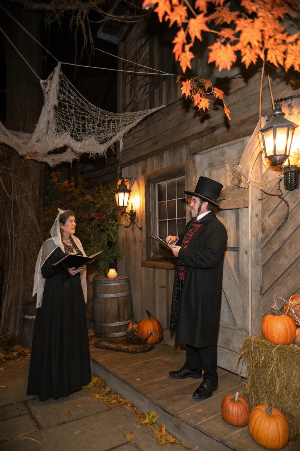 Add a vintage look using a Victorian horror theme.