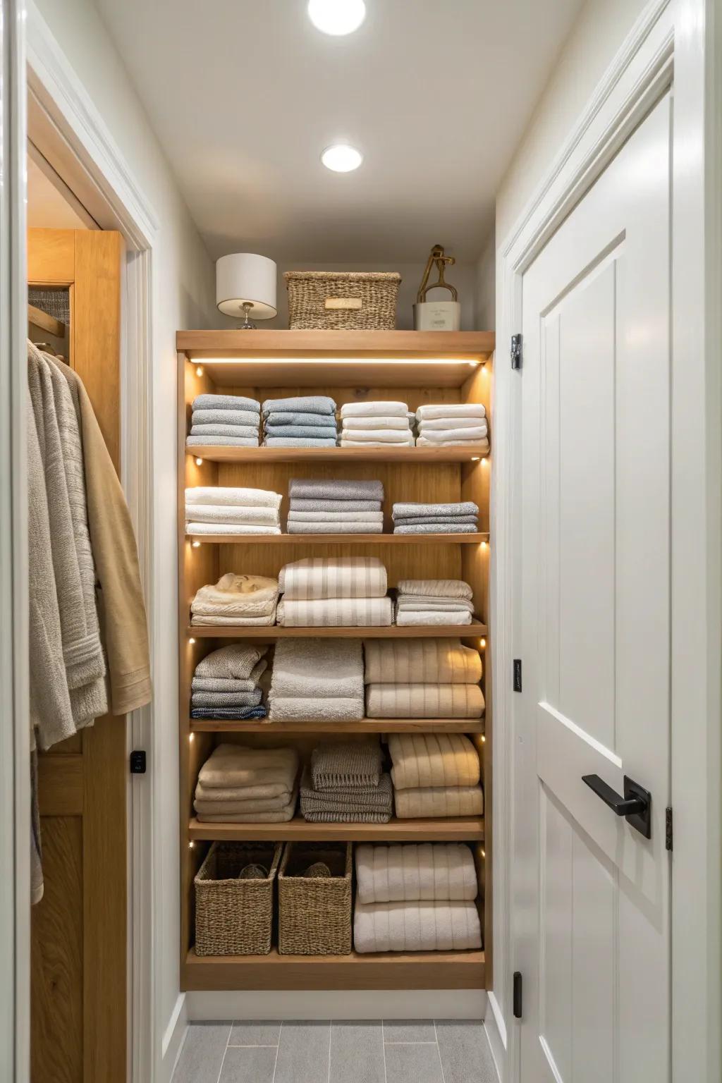 Proper lighting introduces practicality and warmth to your closet.