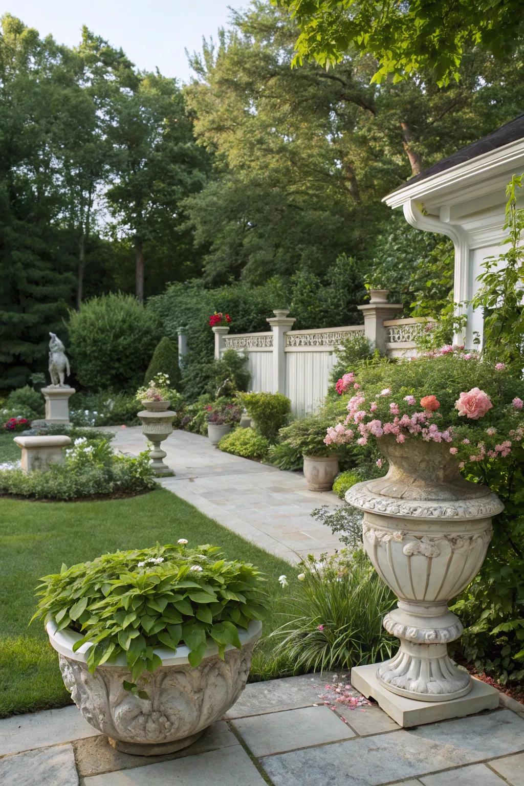 Decorative elements enrich your backyard with personality and sophistication.