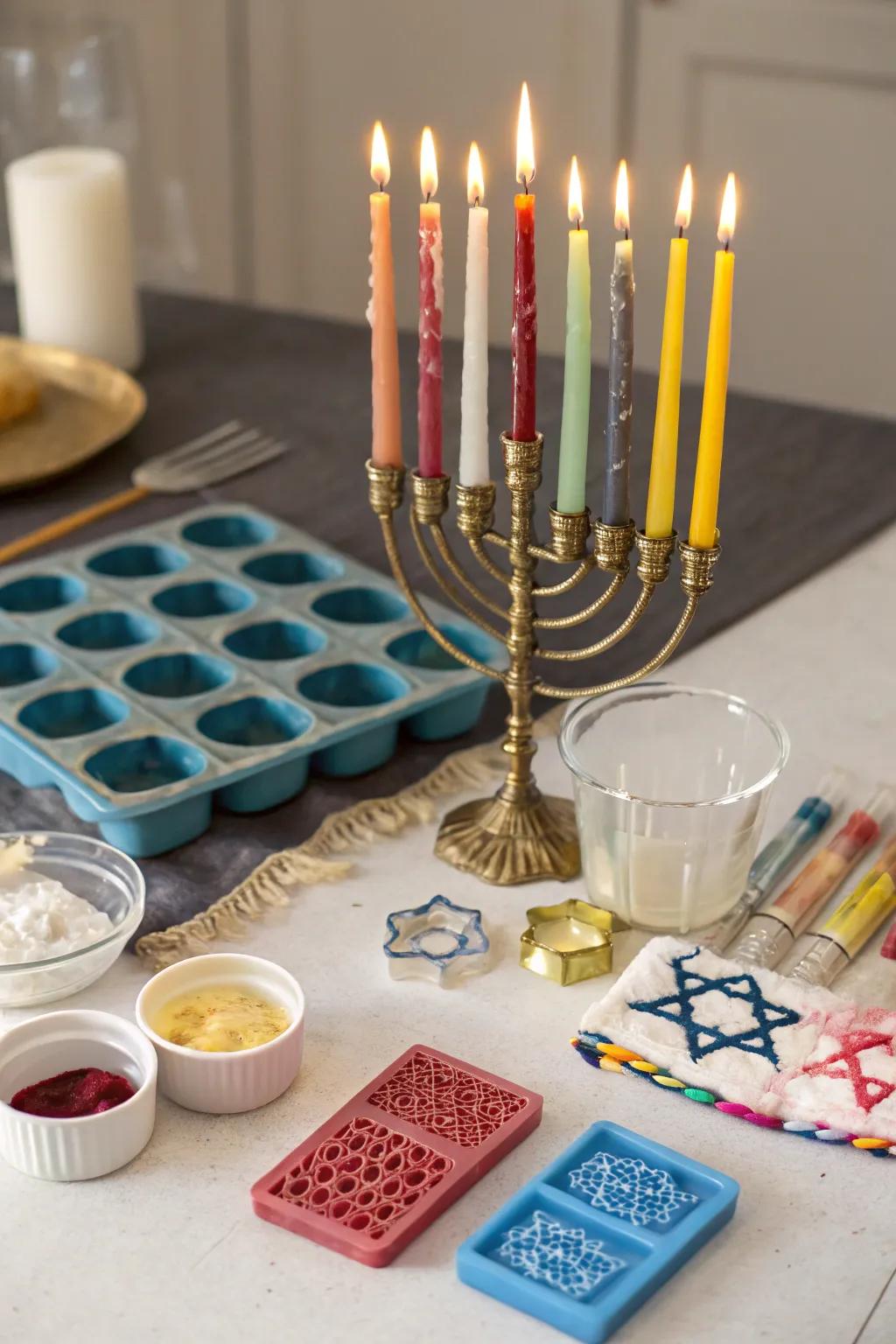 Create your own Hanukkah candles with a DIY kit.