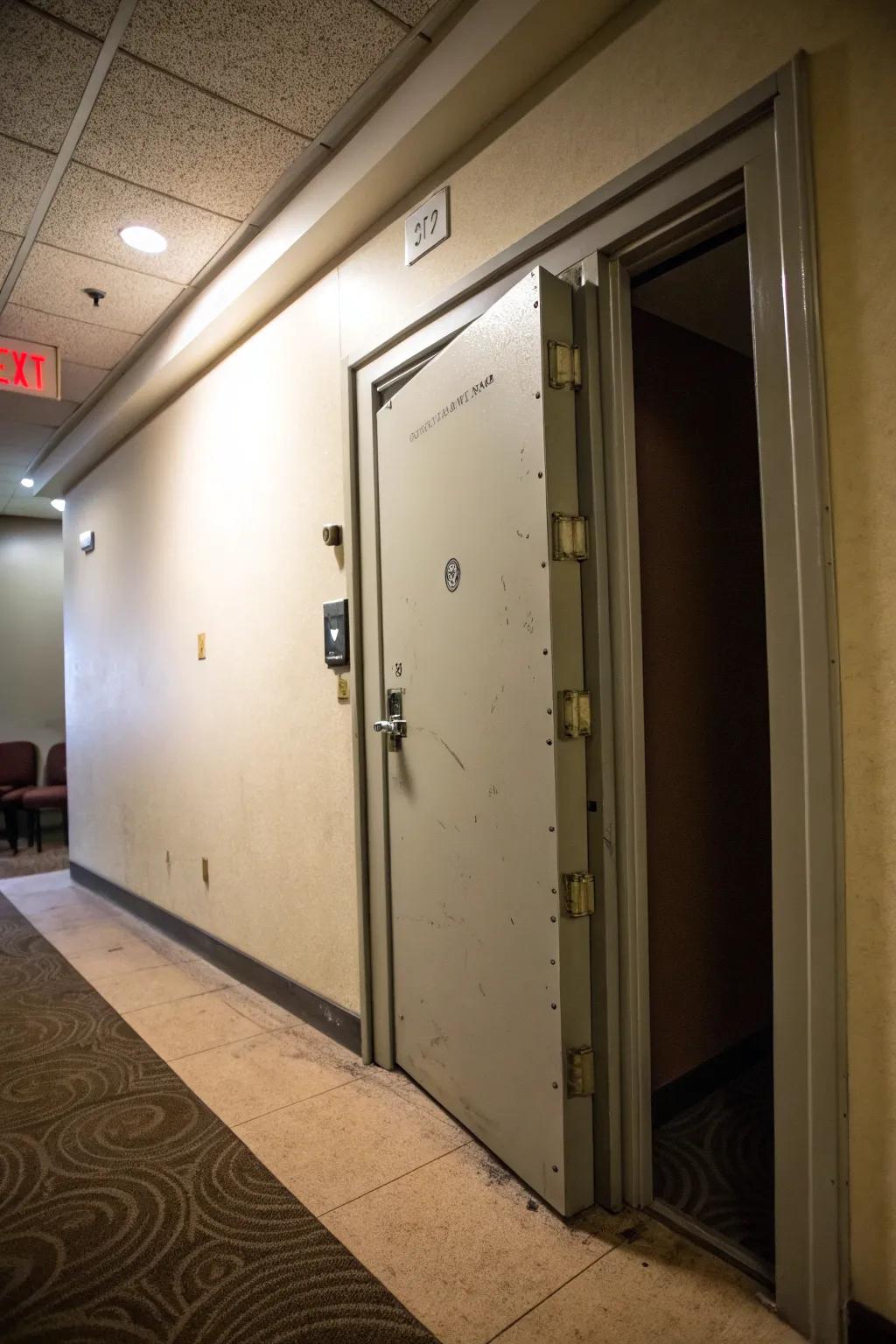 A hidden safe room can provide safety and discretion.