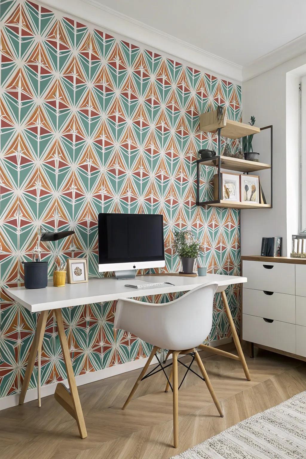 Geometric patterns bring a modern and dynamic feel to the office.