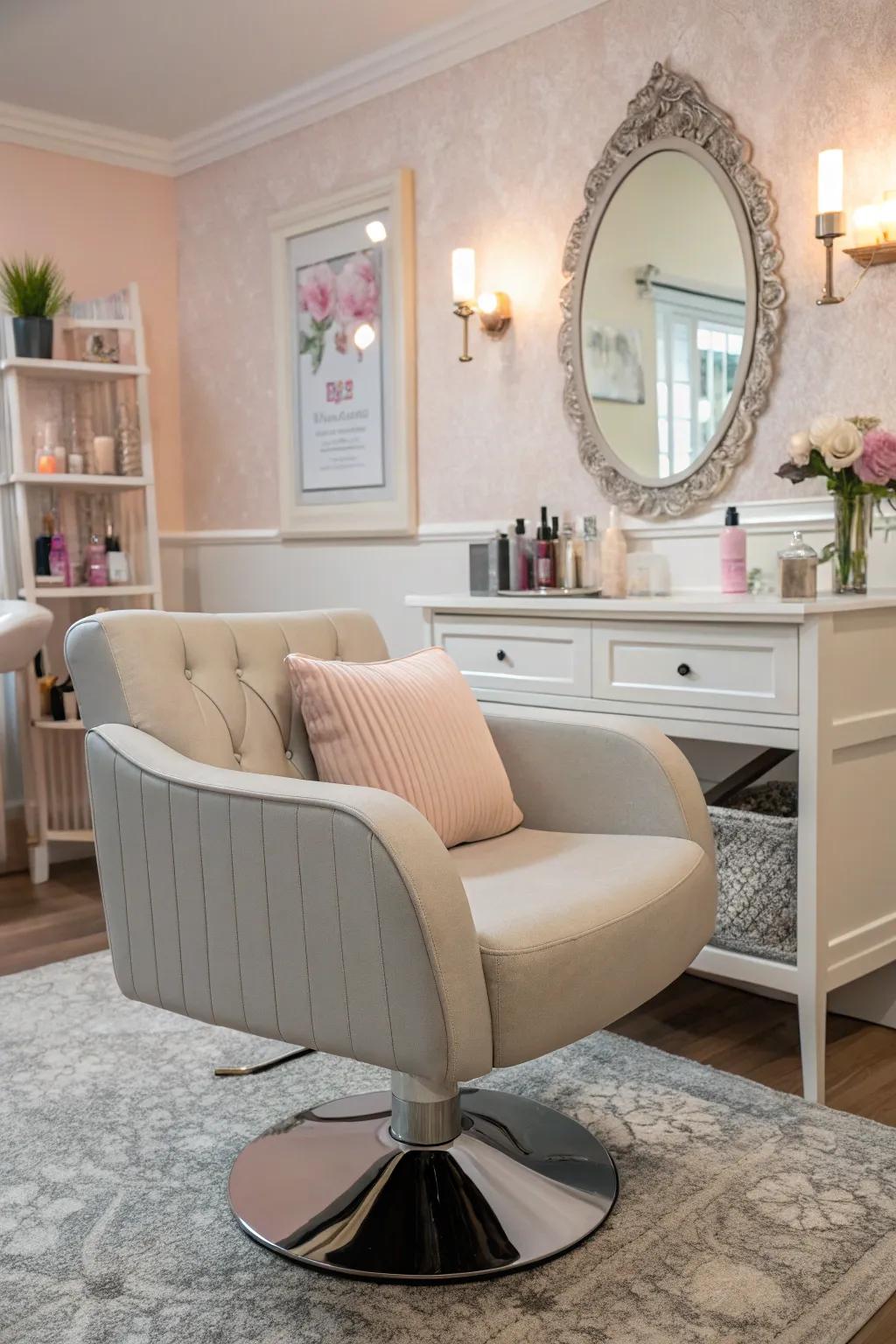 The right chair is essential for both style and client comfort.