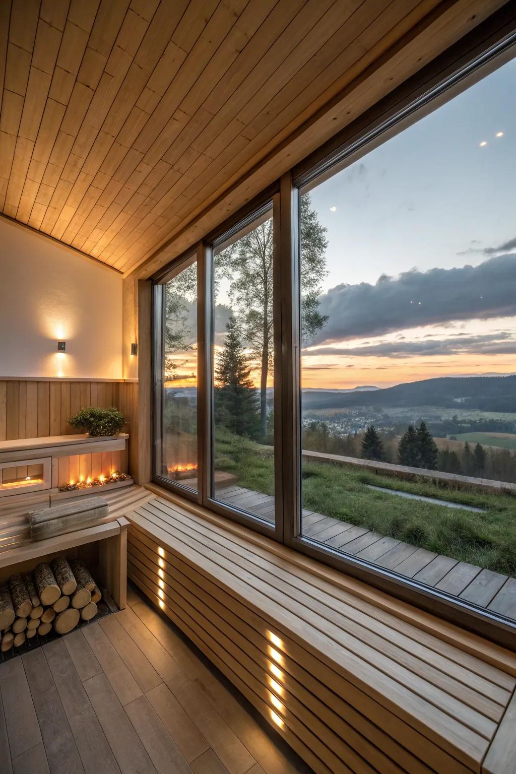 A sauna with spectacular views that connect you with nature.