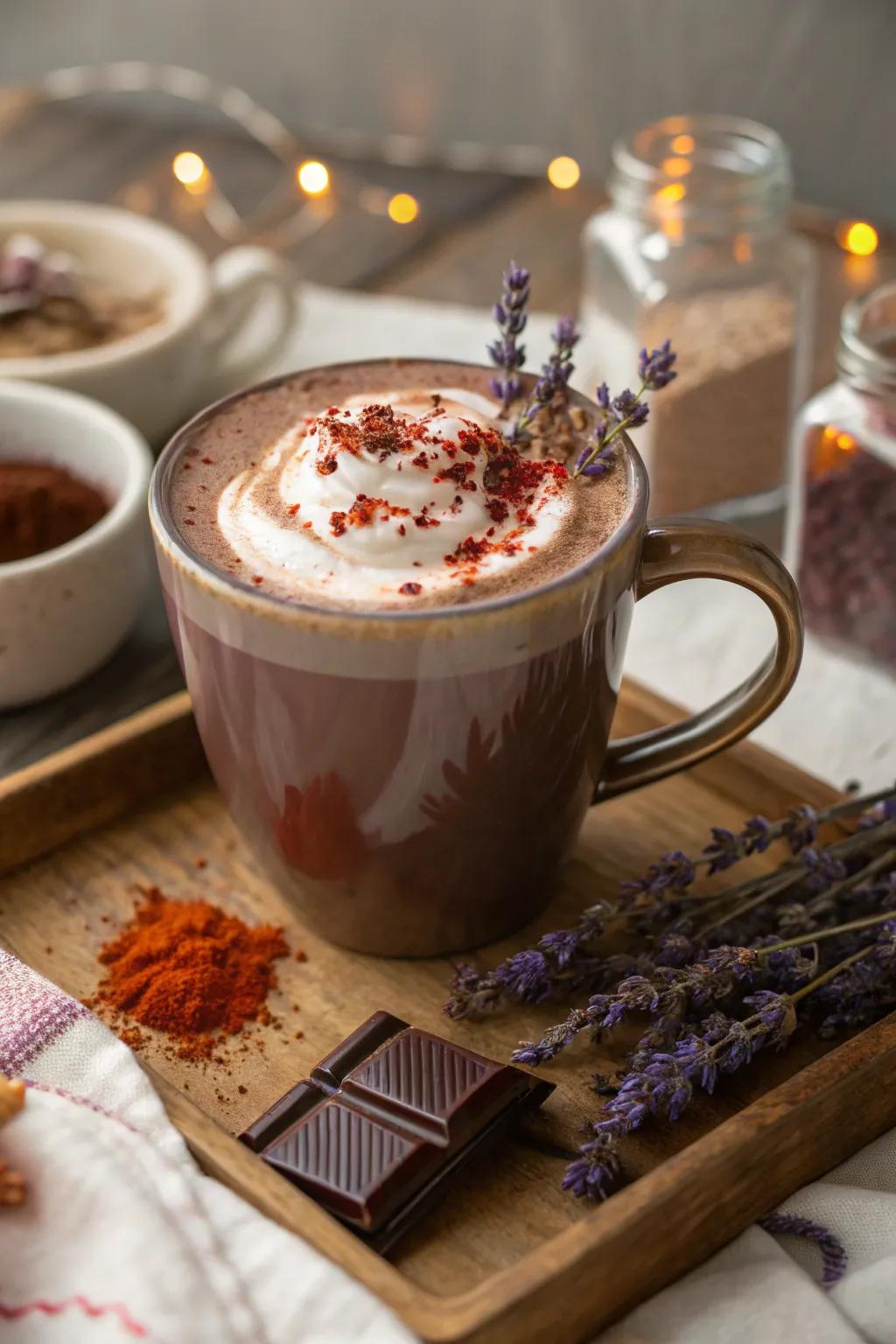 Introduce singular essences for an astonishing variation on quintessential warm cocoa.