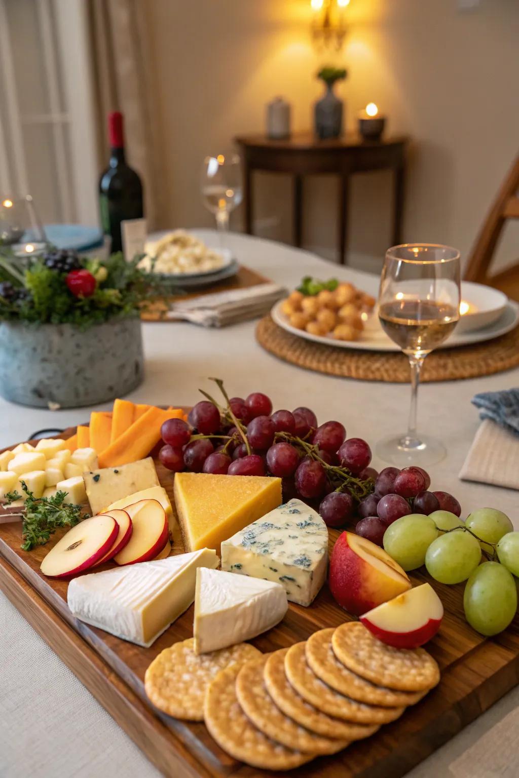 A snack board that makes eating a bit fancier.