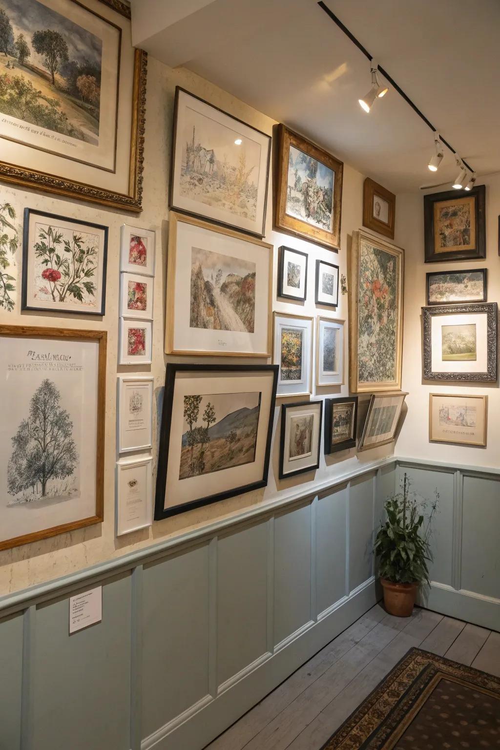 A gallery wall offers a personal feel to any nook.