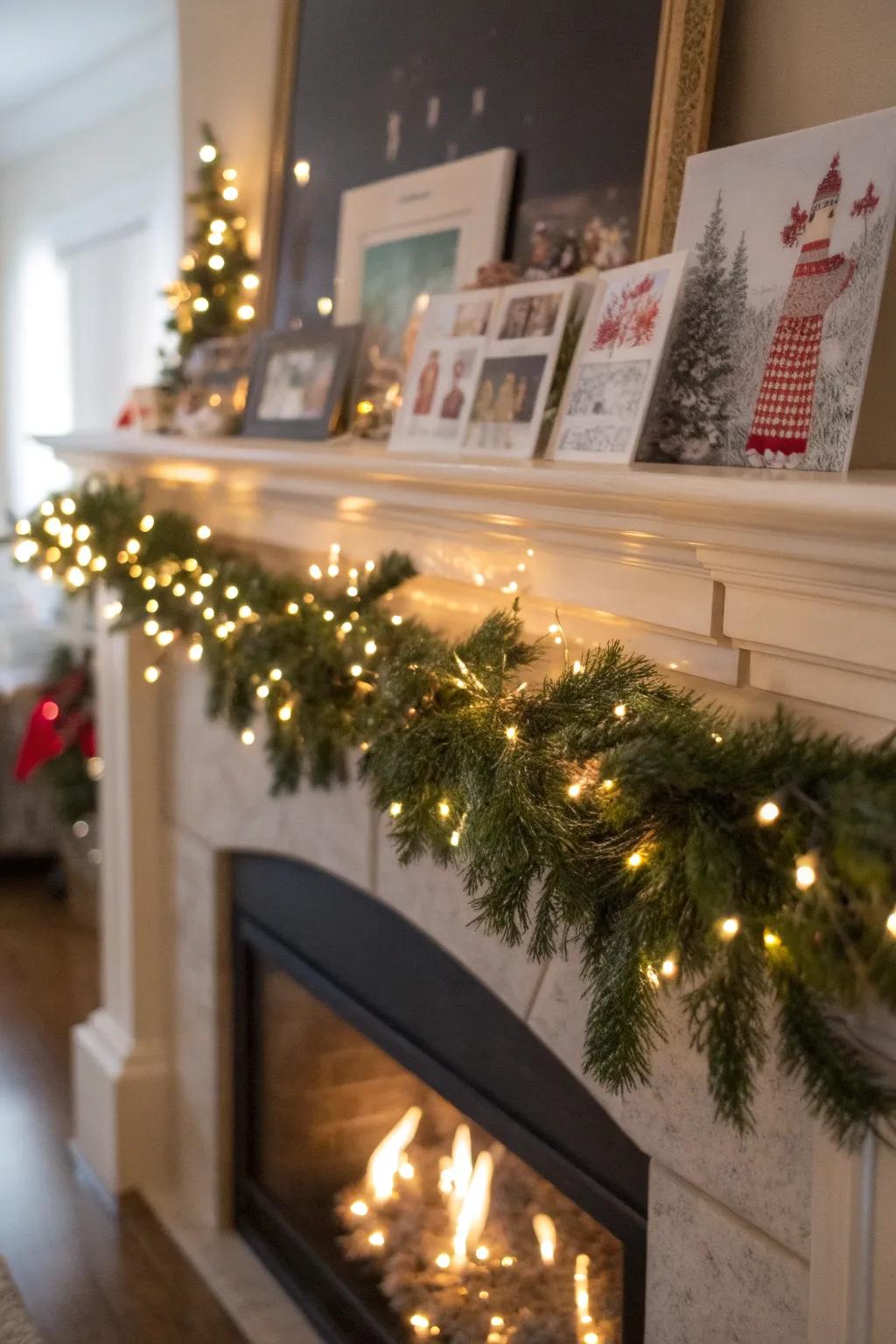 Cultivate an inviting ambiance with a mantel display.