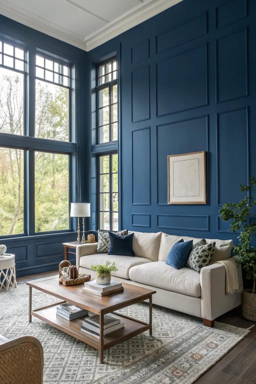 Feature walls add a burst of color.
