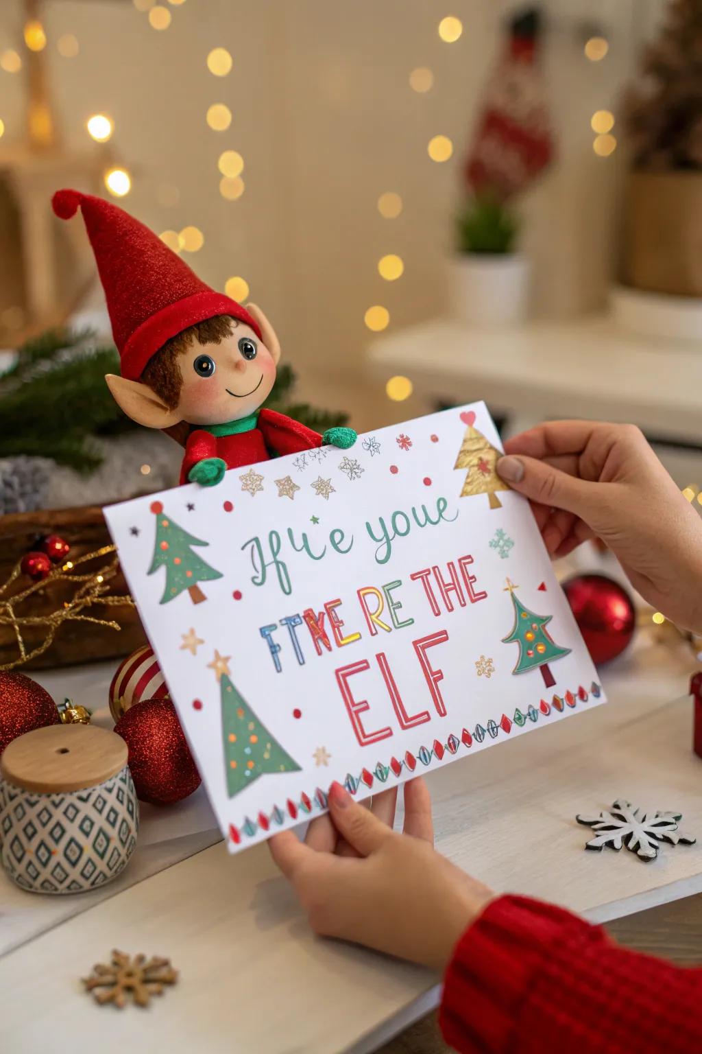 A creative card greeting from the sprite adds a personal touch.