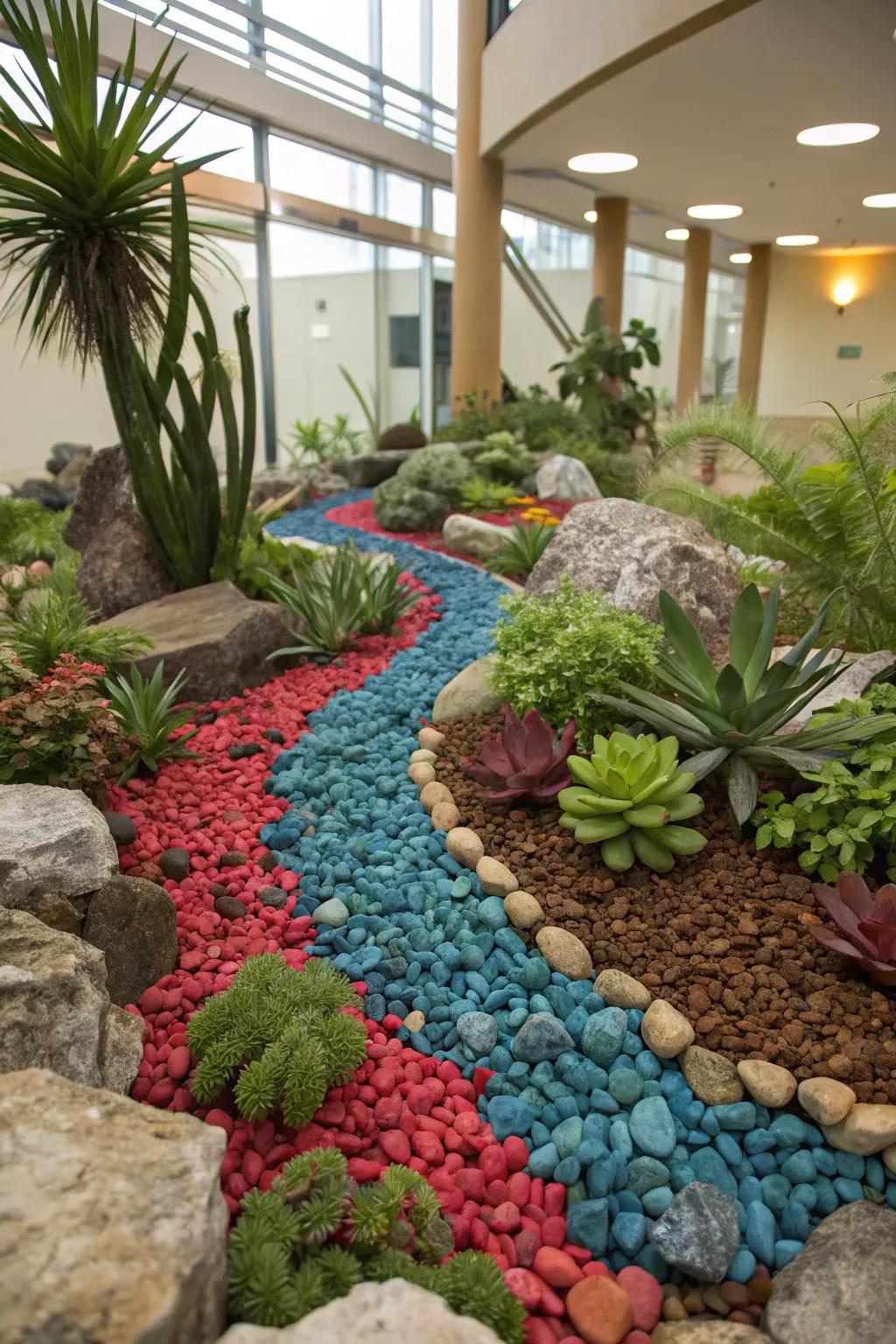Colored stones introduce a burst of character into any display.
