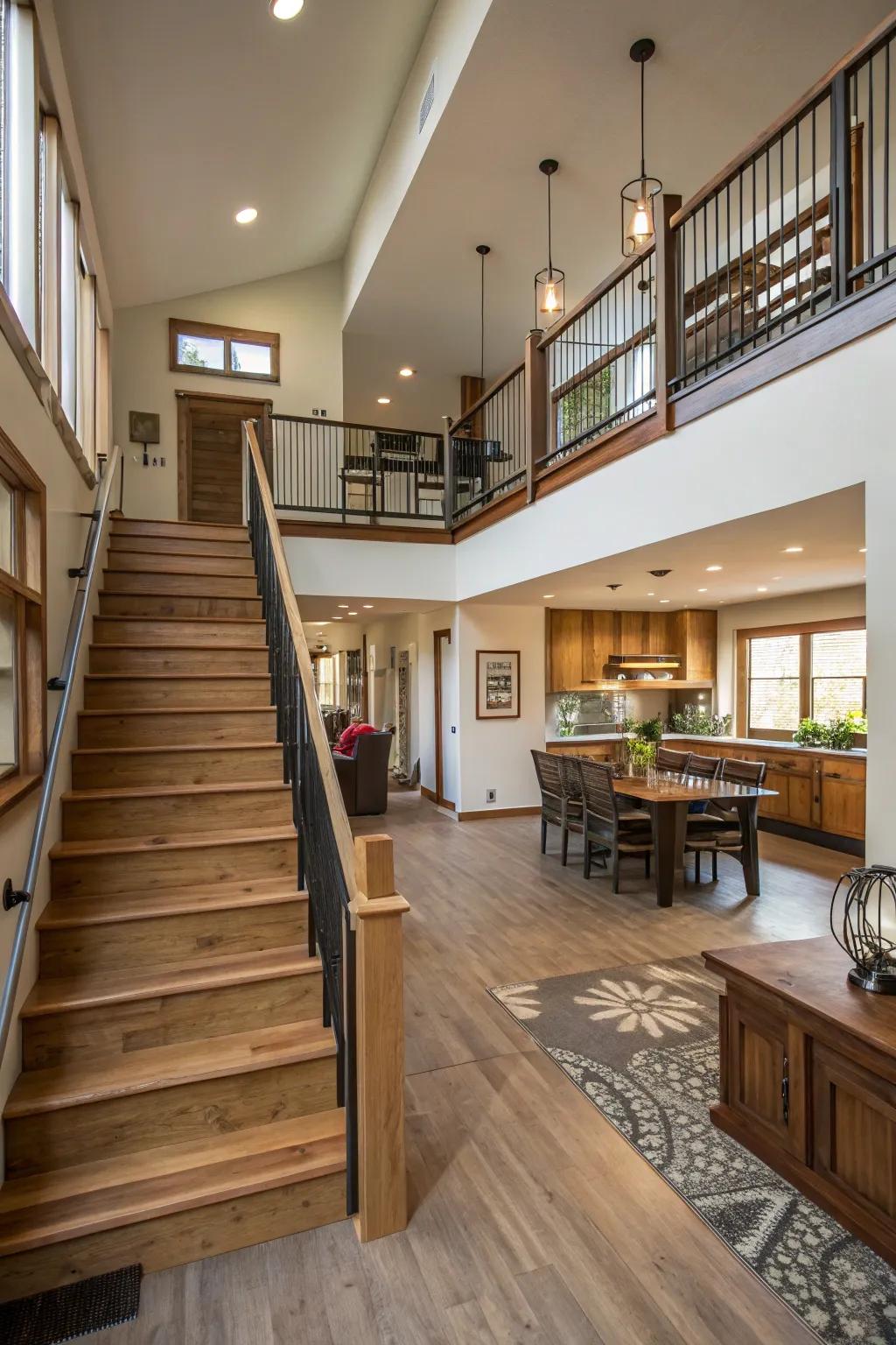Maximize your split-level house by defining separate zones for different activities.