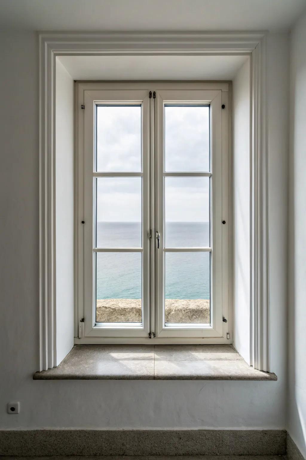 A window with minimalist trim, showcasing clean lines and understated elegance.