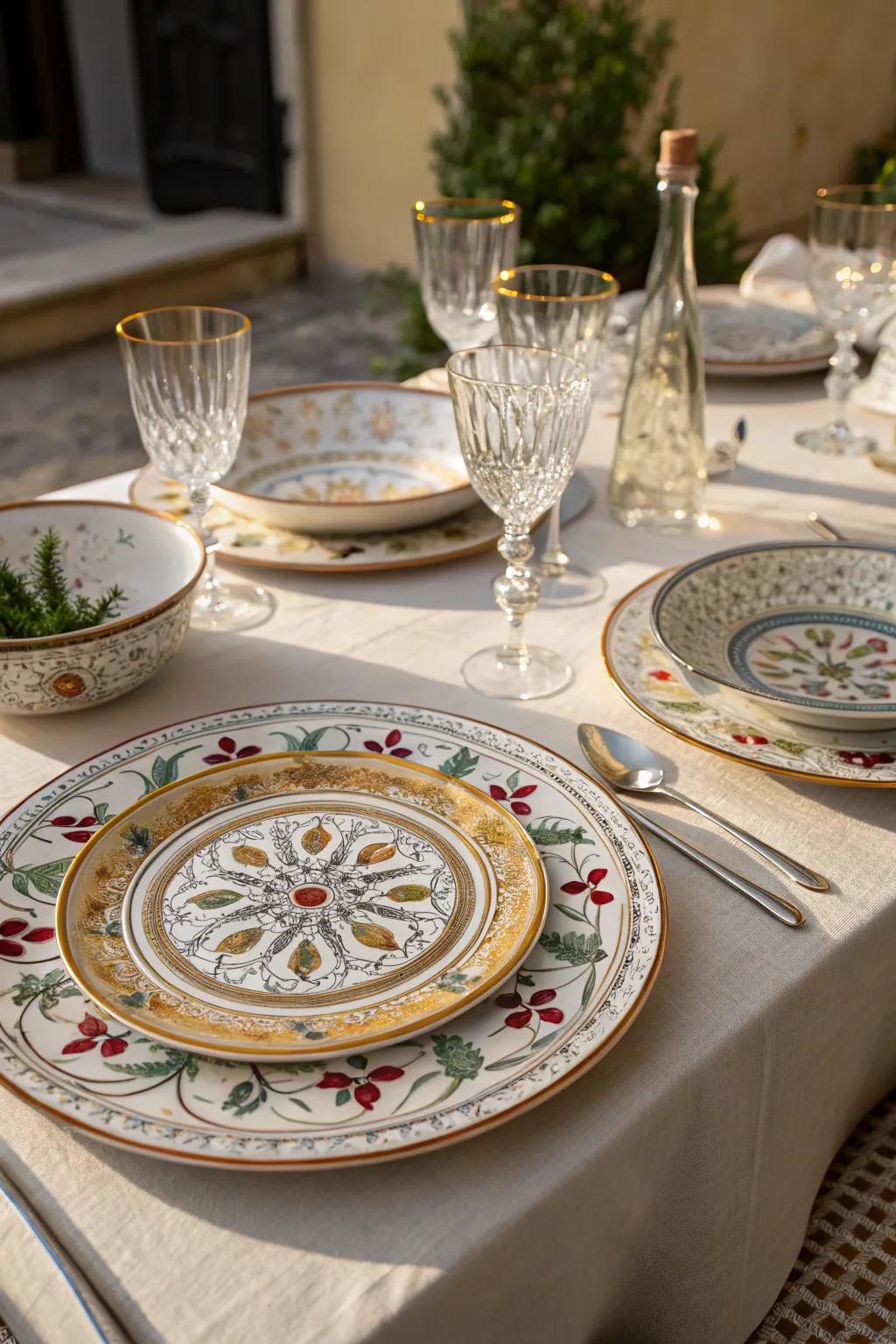 Fancy tableware enhances your feasting experience.