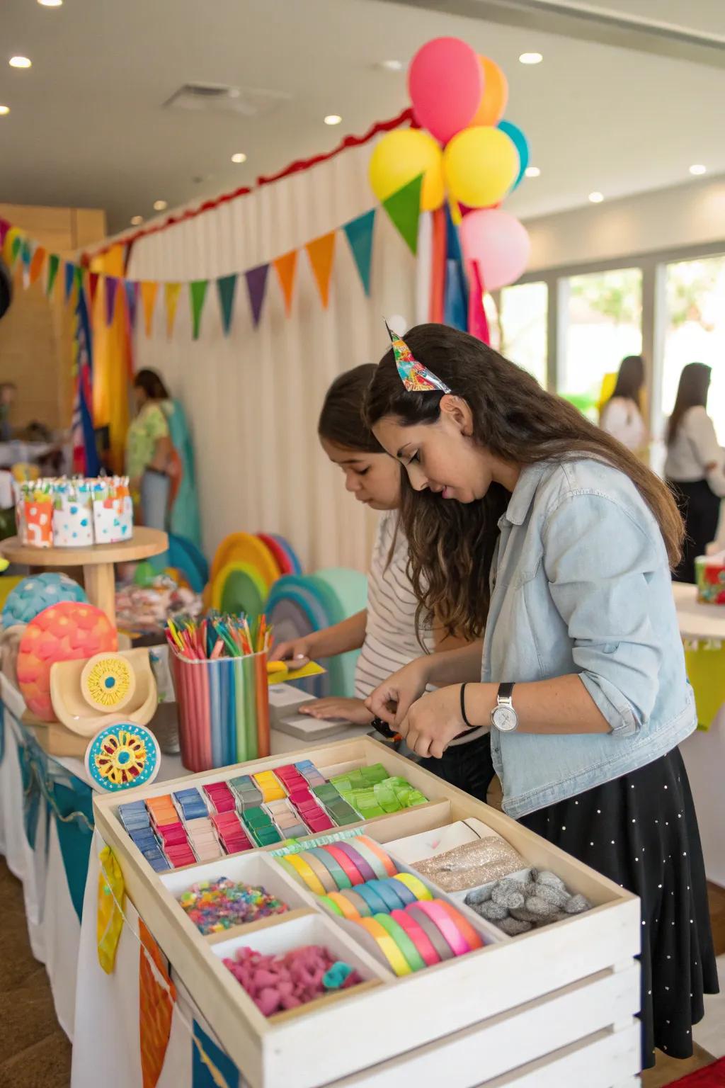 Unleash creativity with a hands-on creation point.