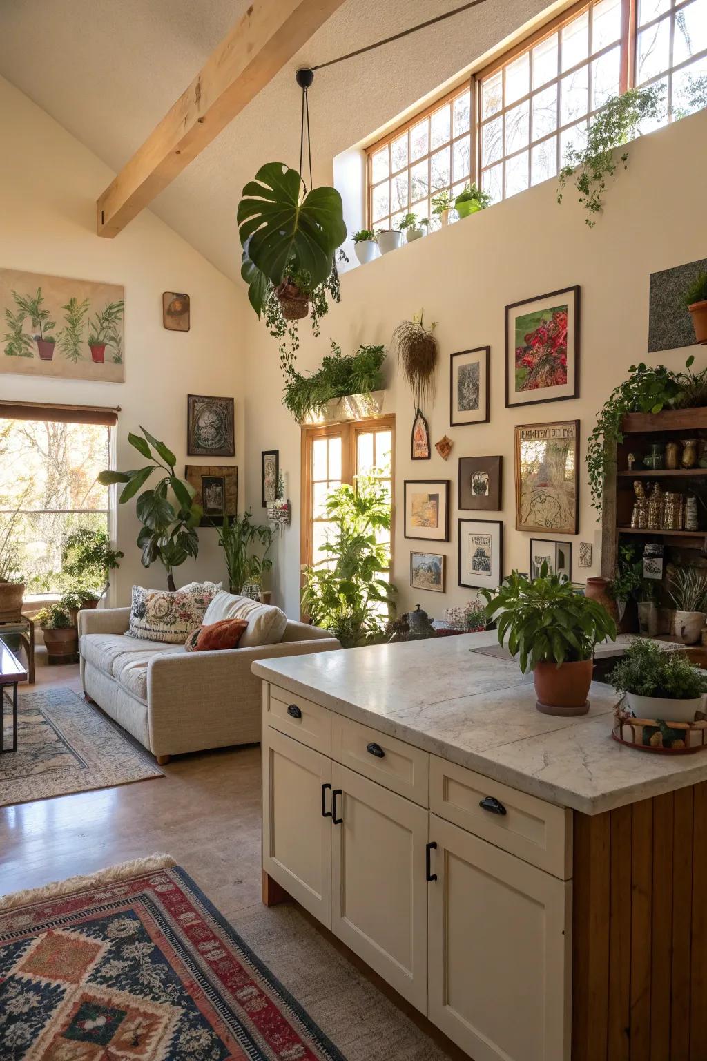 Decorative elements give flair and harmony to the living space.