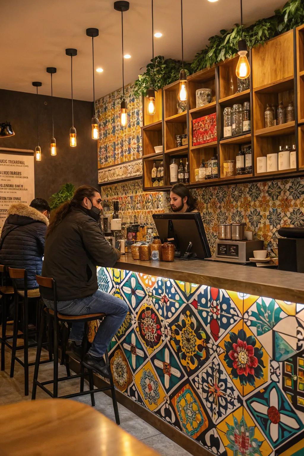 A unique panel can be the centerpiece of your coffee bar.