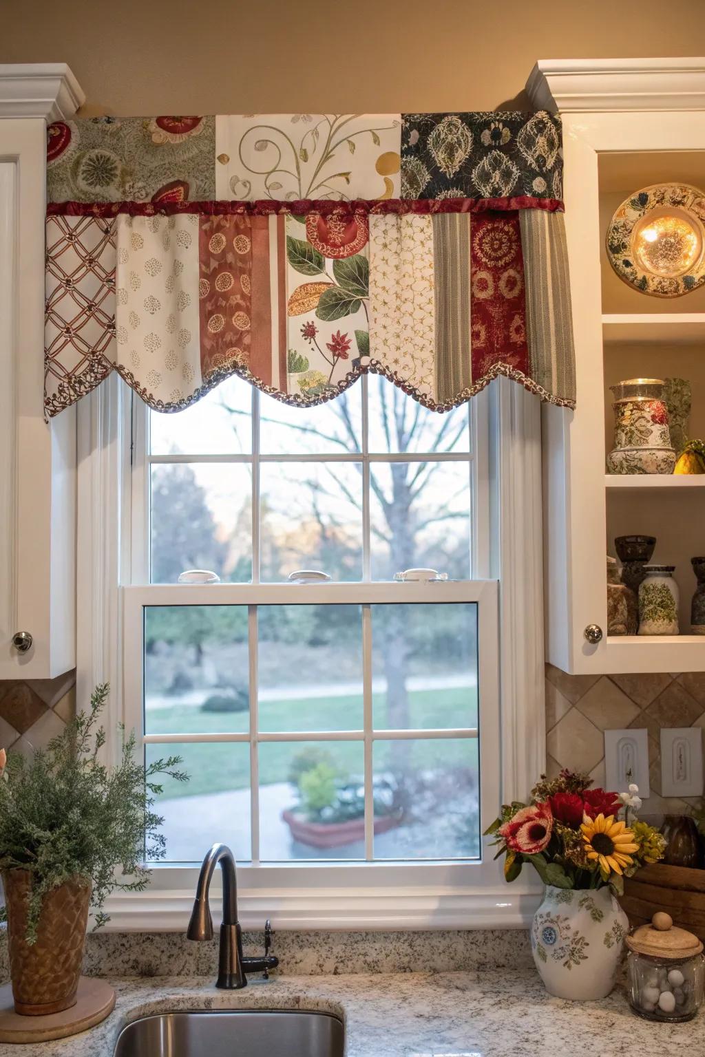 Express your style with combined pattern valances.