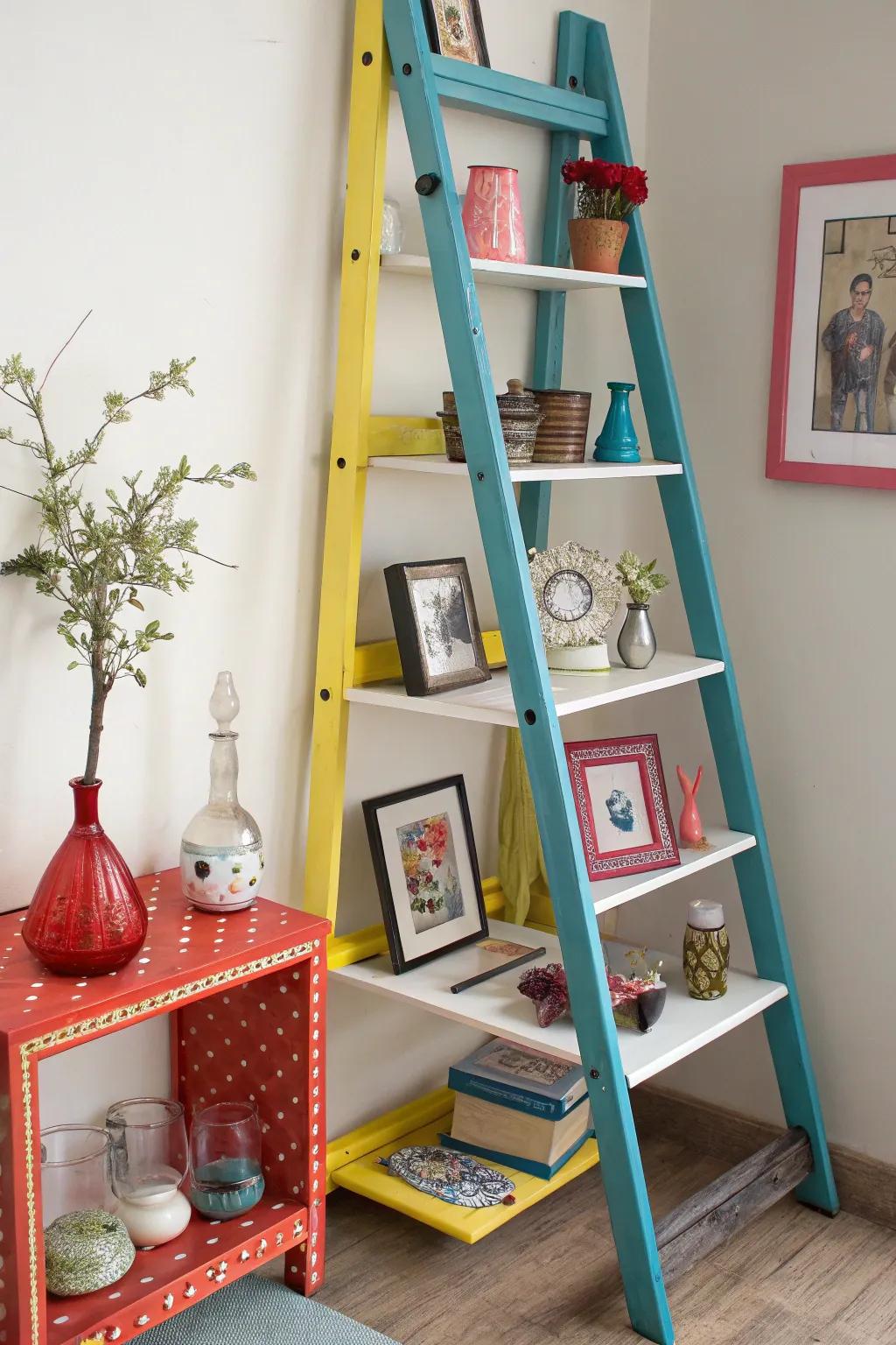 Customized ladder shelving unit