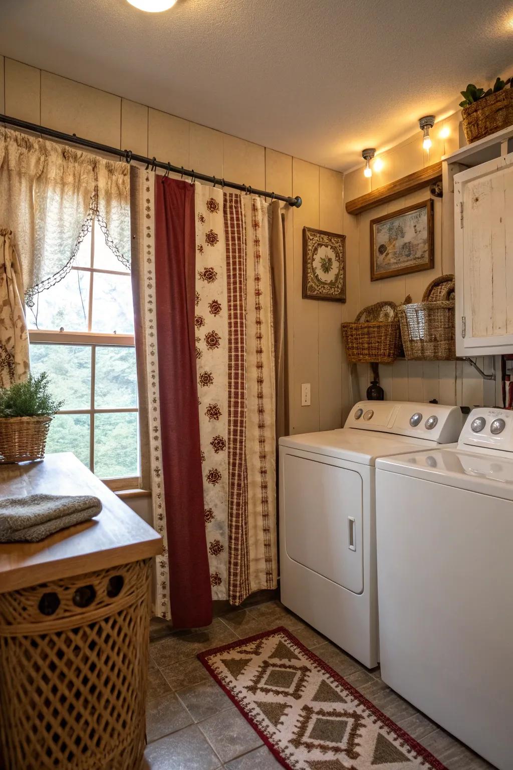 Down-to-earth farmhouse drapes introduce a hint of warmth and nostalgia.