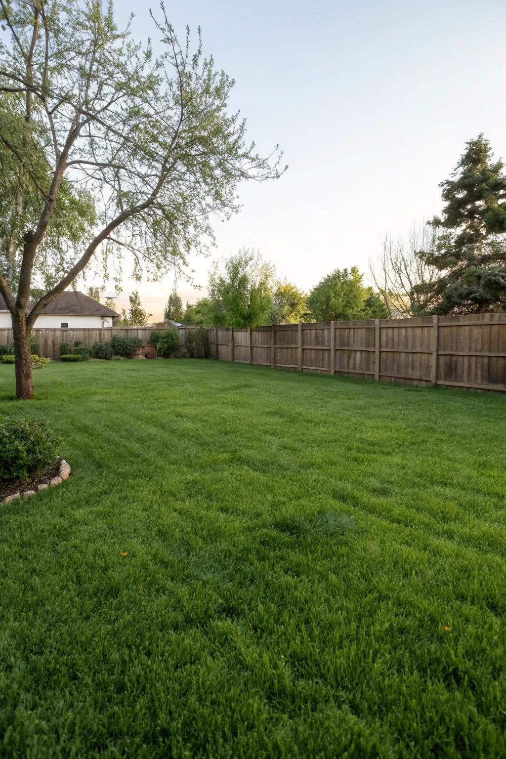 A thriving lawn with even, lush growth that speaks of good care.