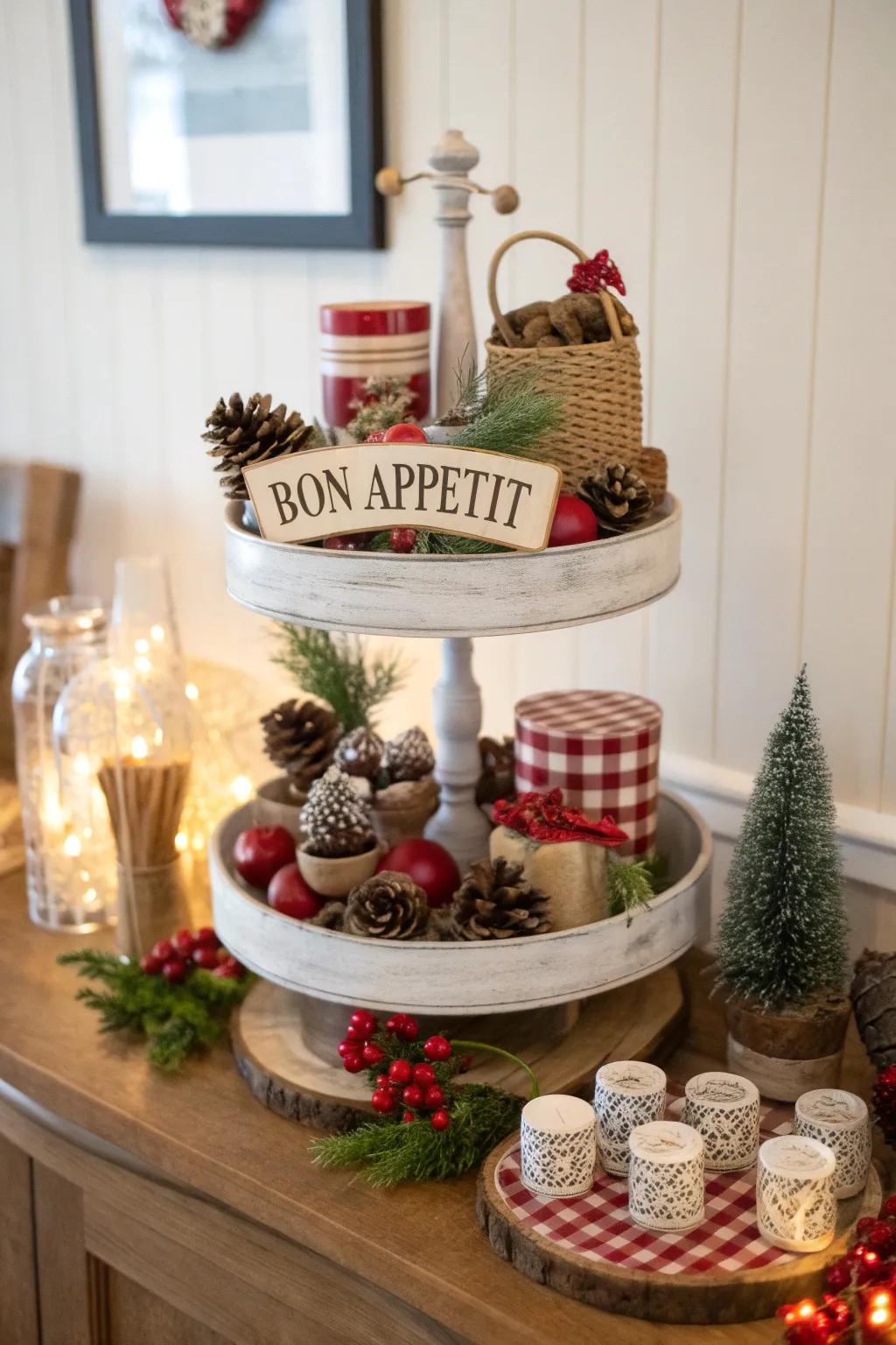 A rotating organizer presenting charming themed decorations.