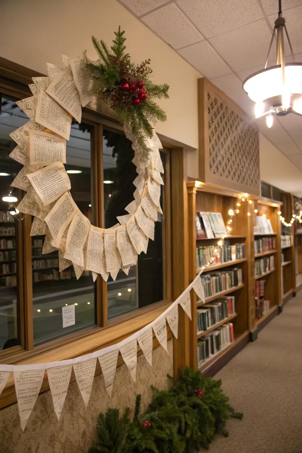 Present a hint of literary charm with literary wreaths and festoons.