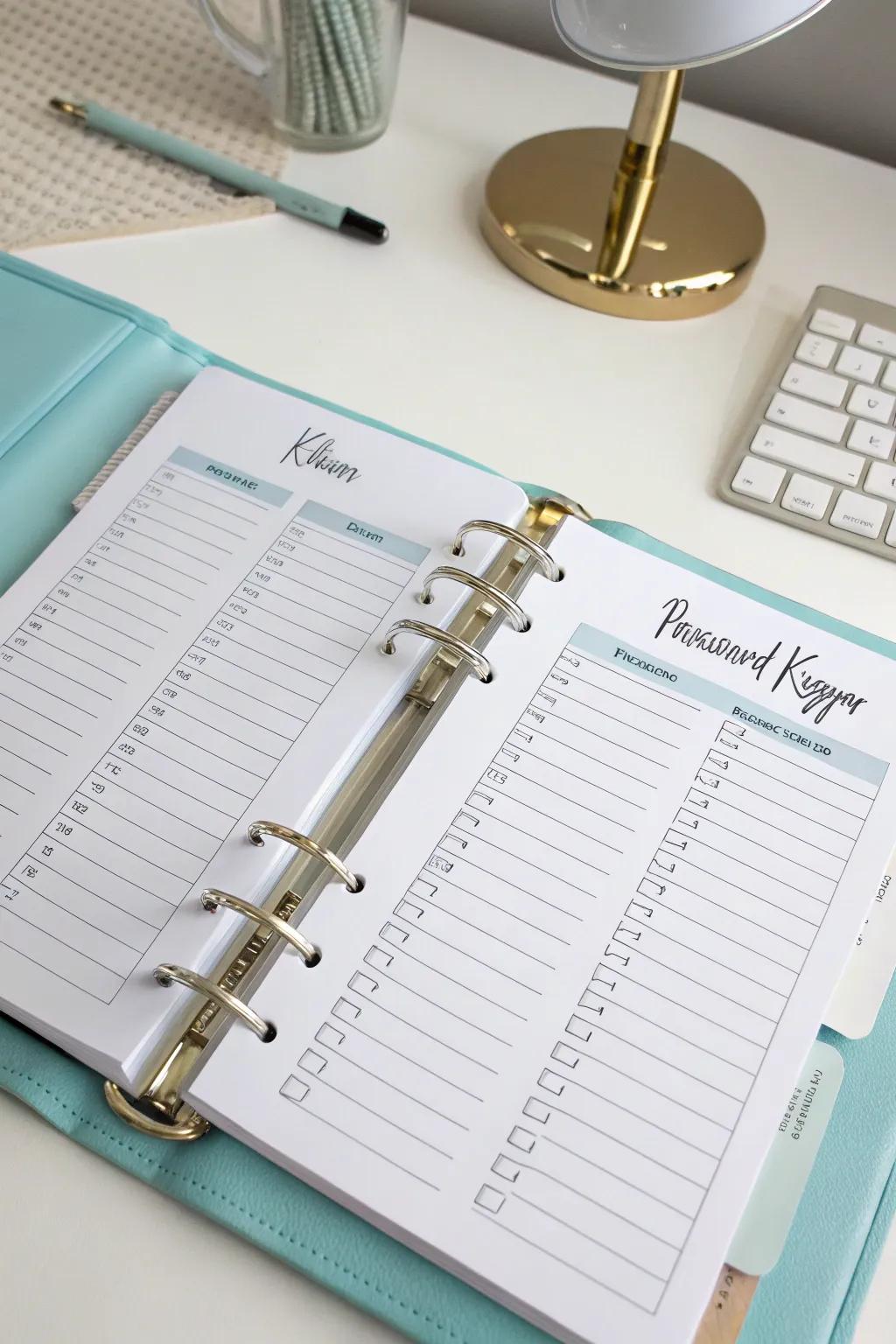 A digital password registry to securely store all your digital credentials.