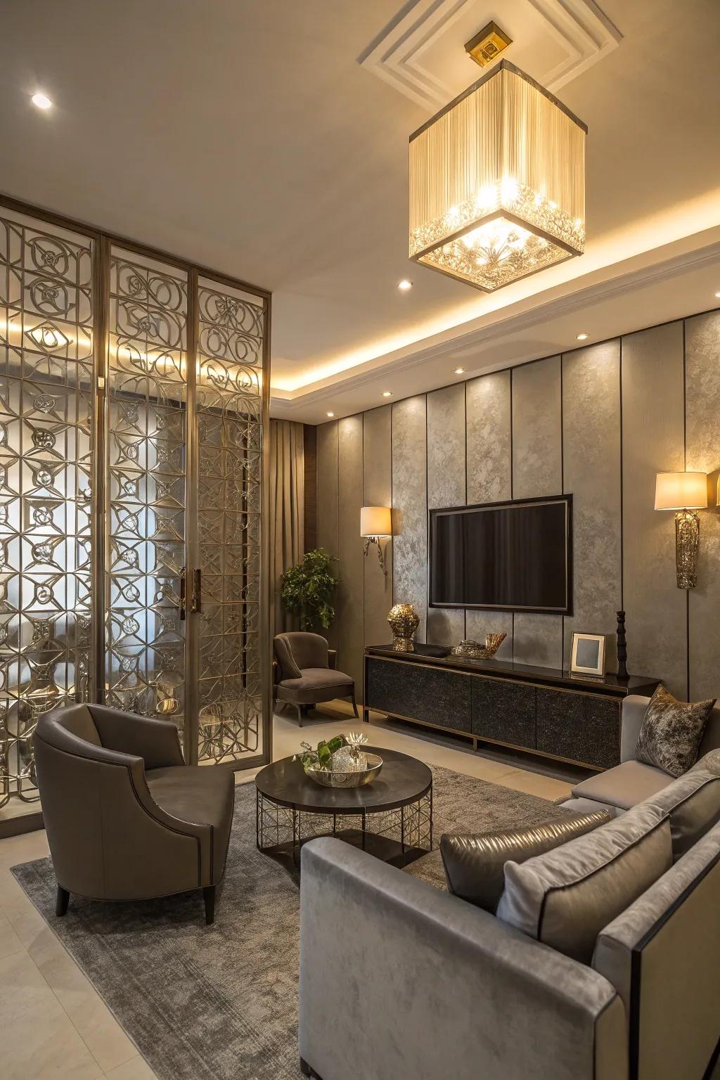 Shimmering features add a hint of luxury.