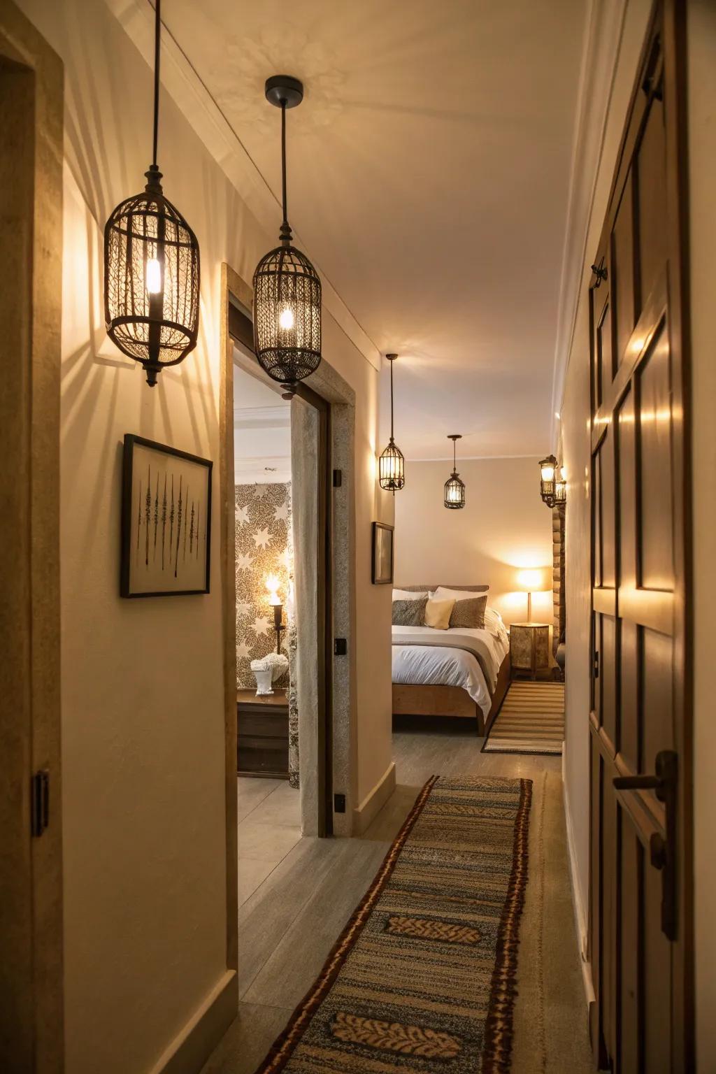 Layer your lighting to create a welcoming atmosphere.