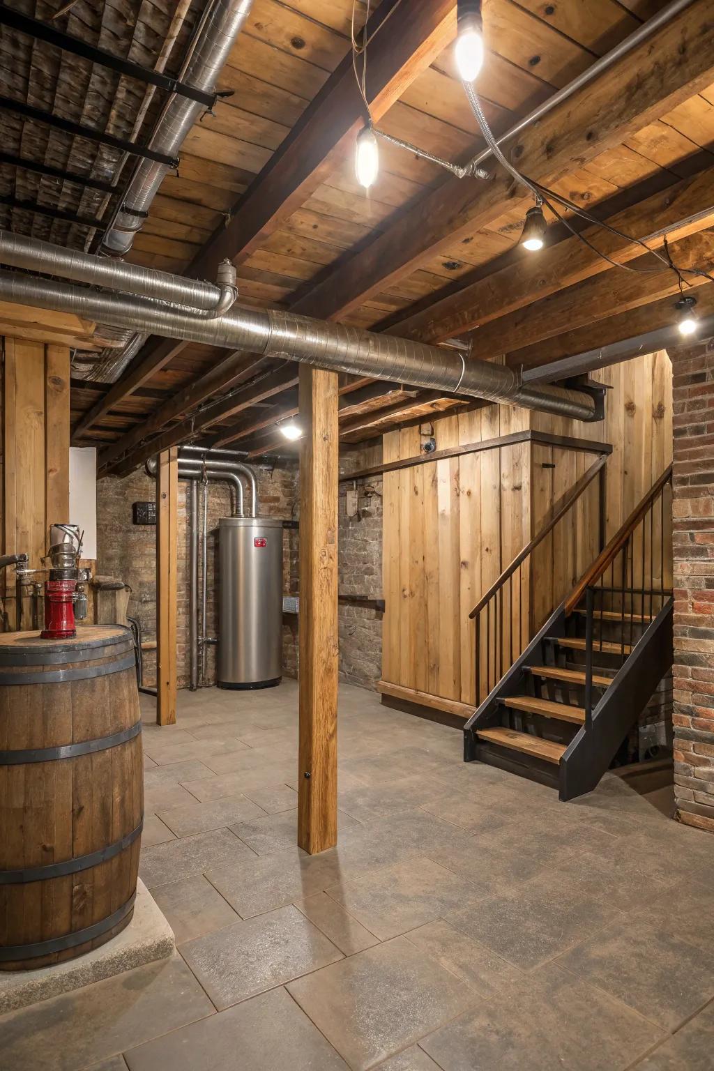 Cozy and industrial aspects bring warmth and personality.