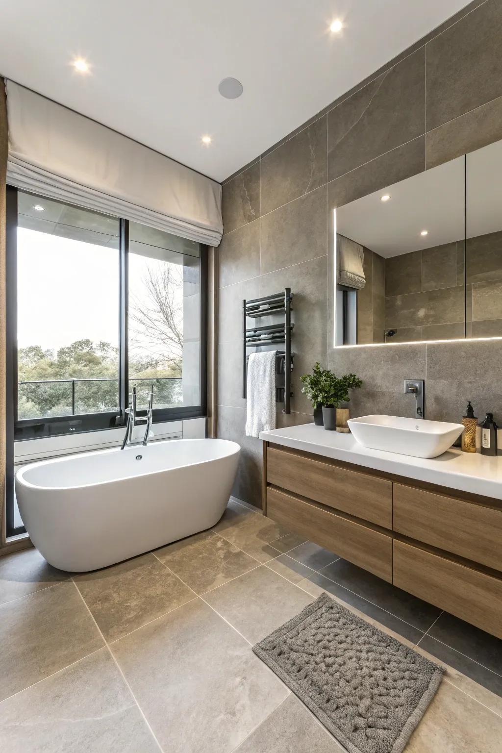 Neutral colors fashion a calm and refined ambiance.