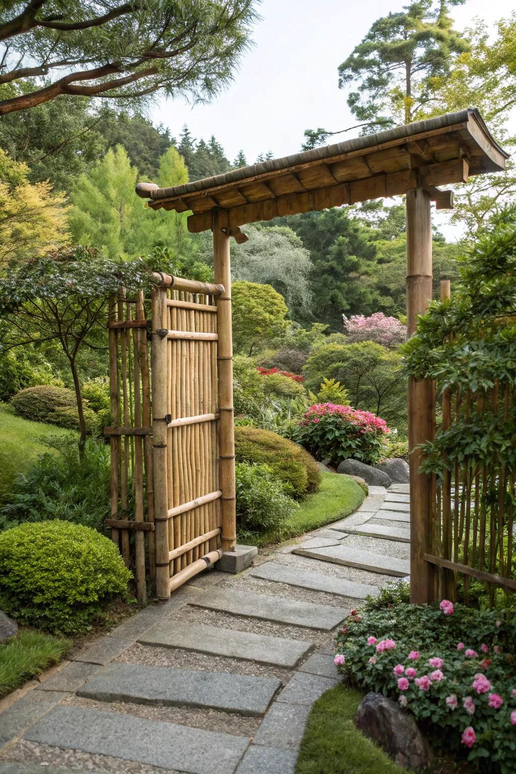Eco-friendly bamboo gate design