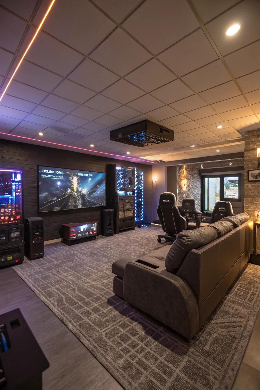 Explore digital worlds safely using a dedicated VR sector inside your basement.