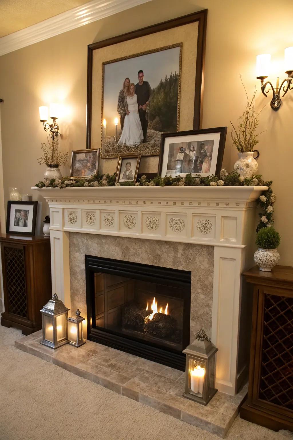 Personalize your mantel with cherished decor items.