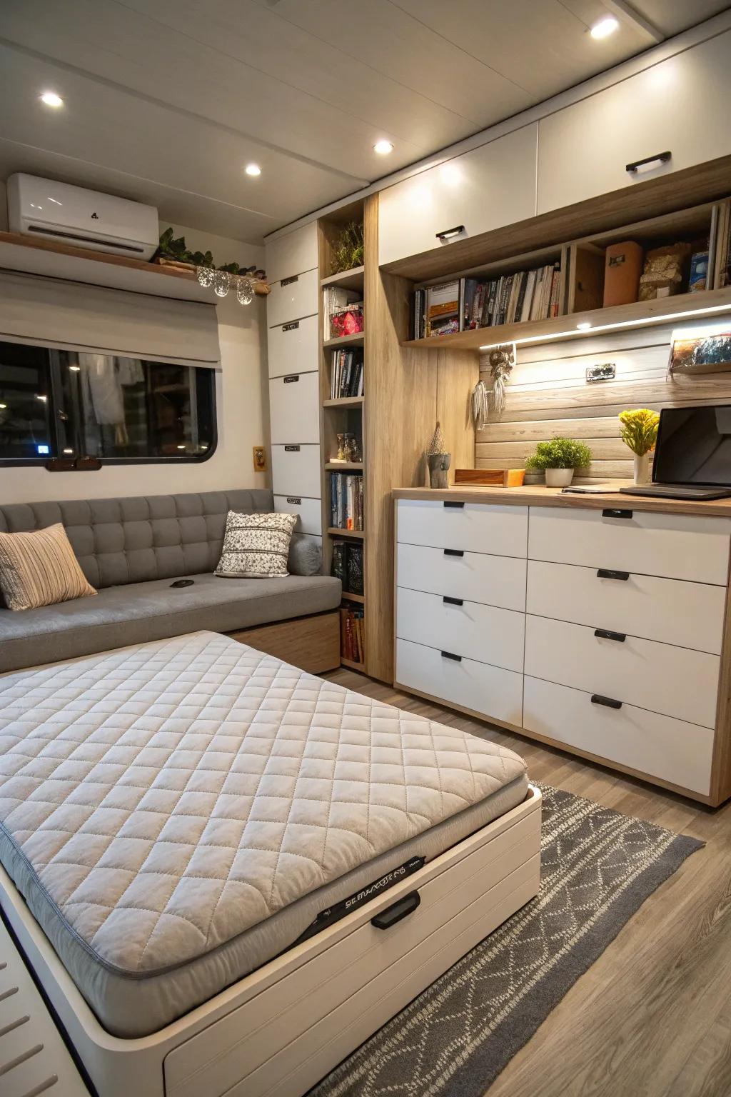 Keep small spaces neat and useful with smart storage.