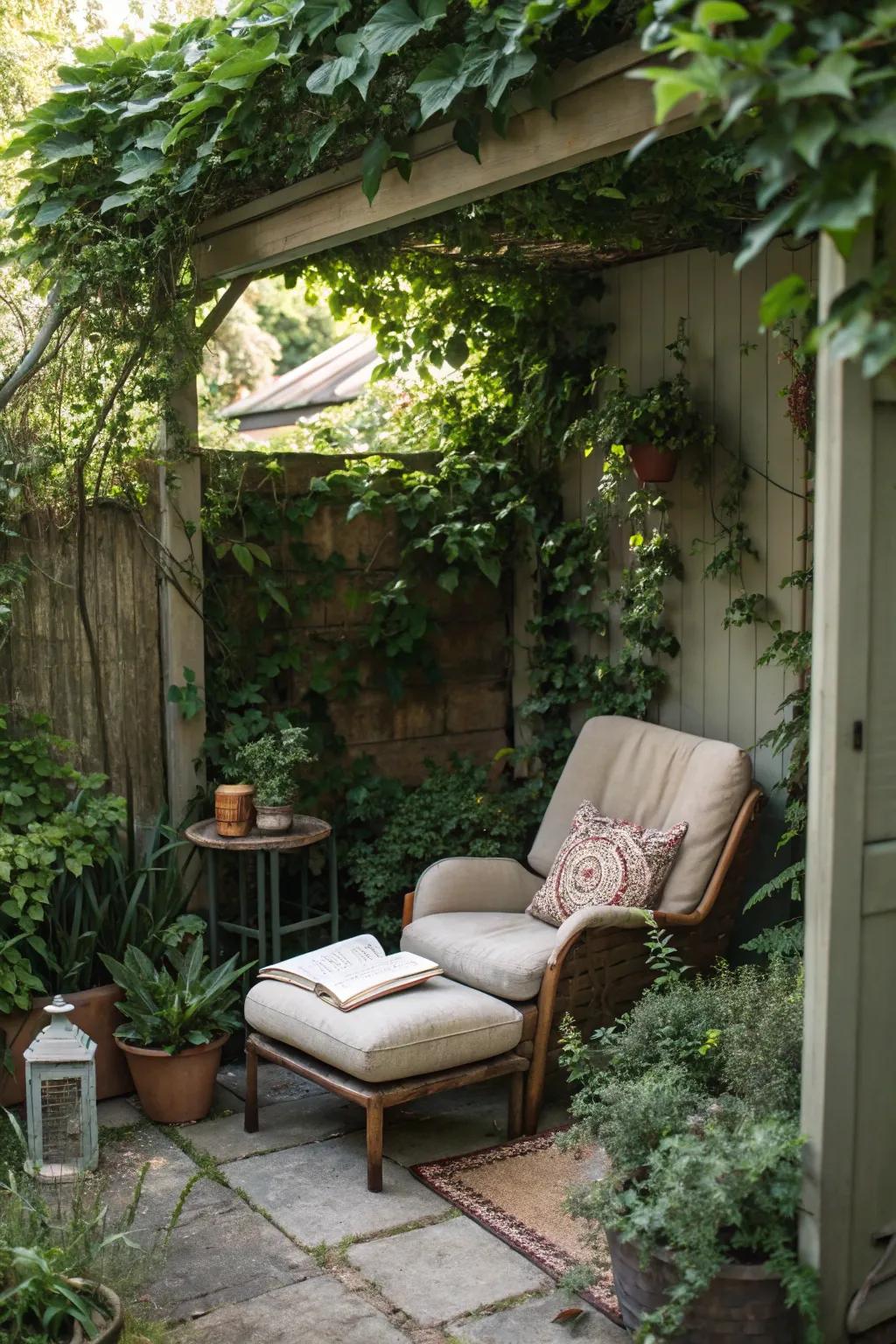 A secret nook offers a peaceful escape in your garden.