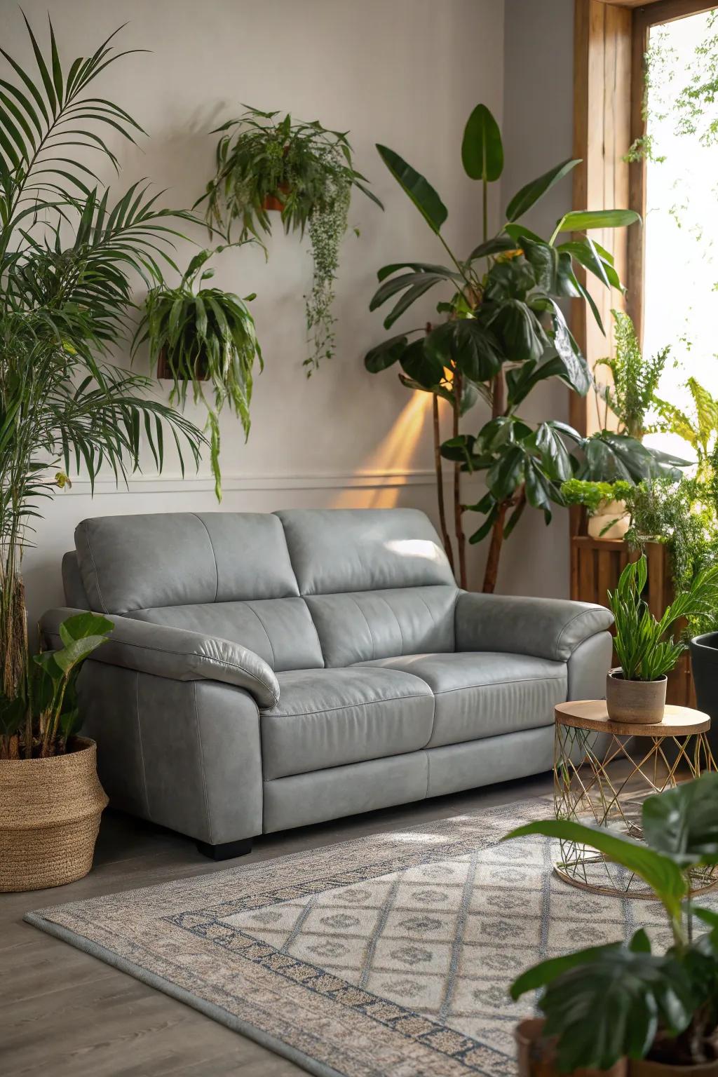 Verdure adding a revitalizing and vibrant touch to a contemporary living room.