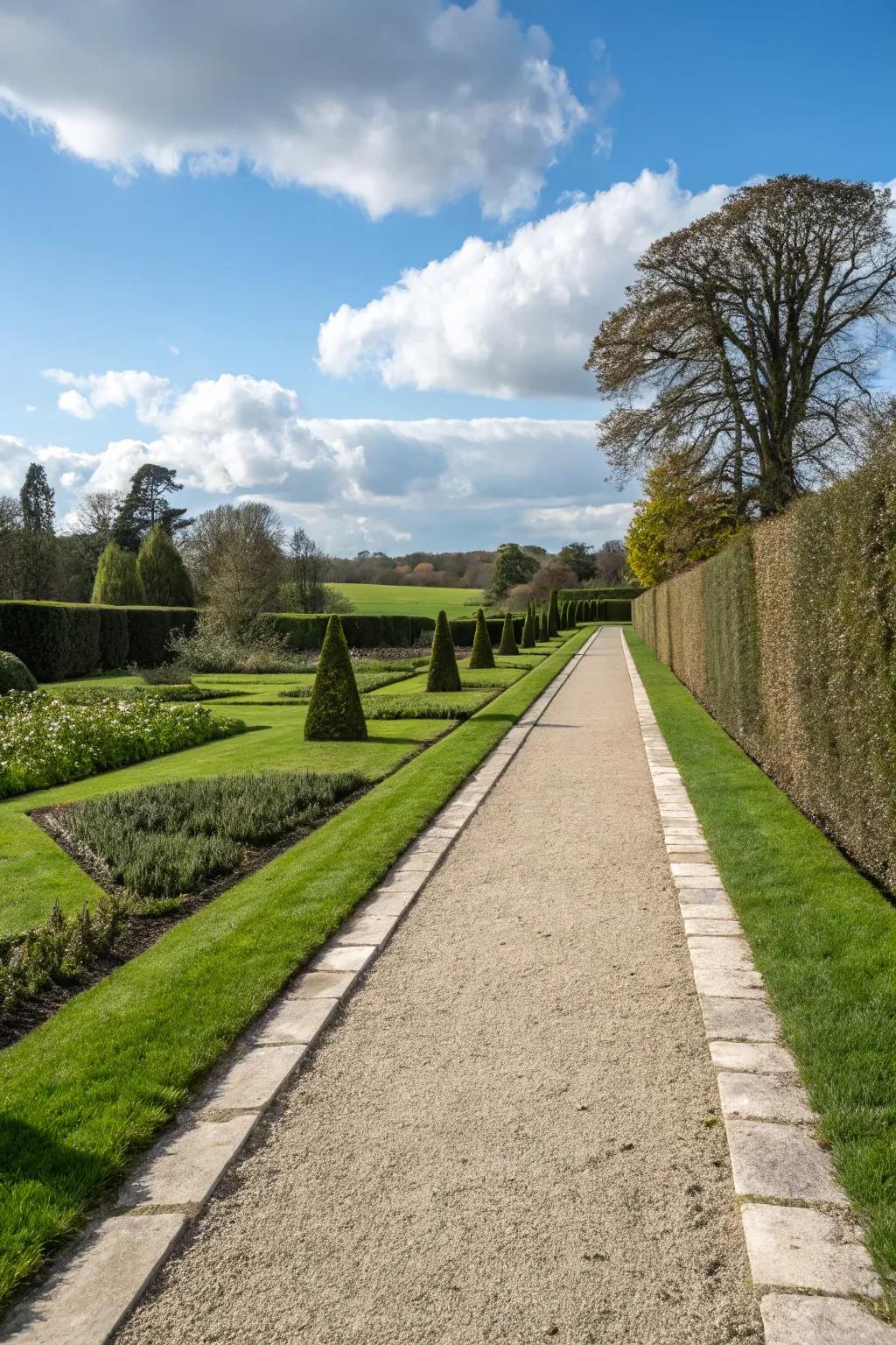 A garden path with defined borders, showcasing modern design.